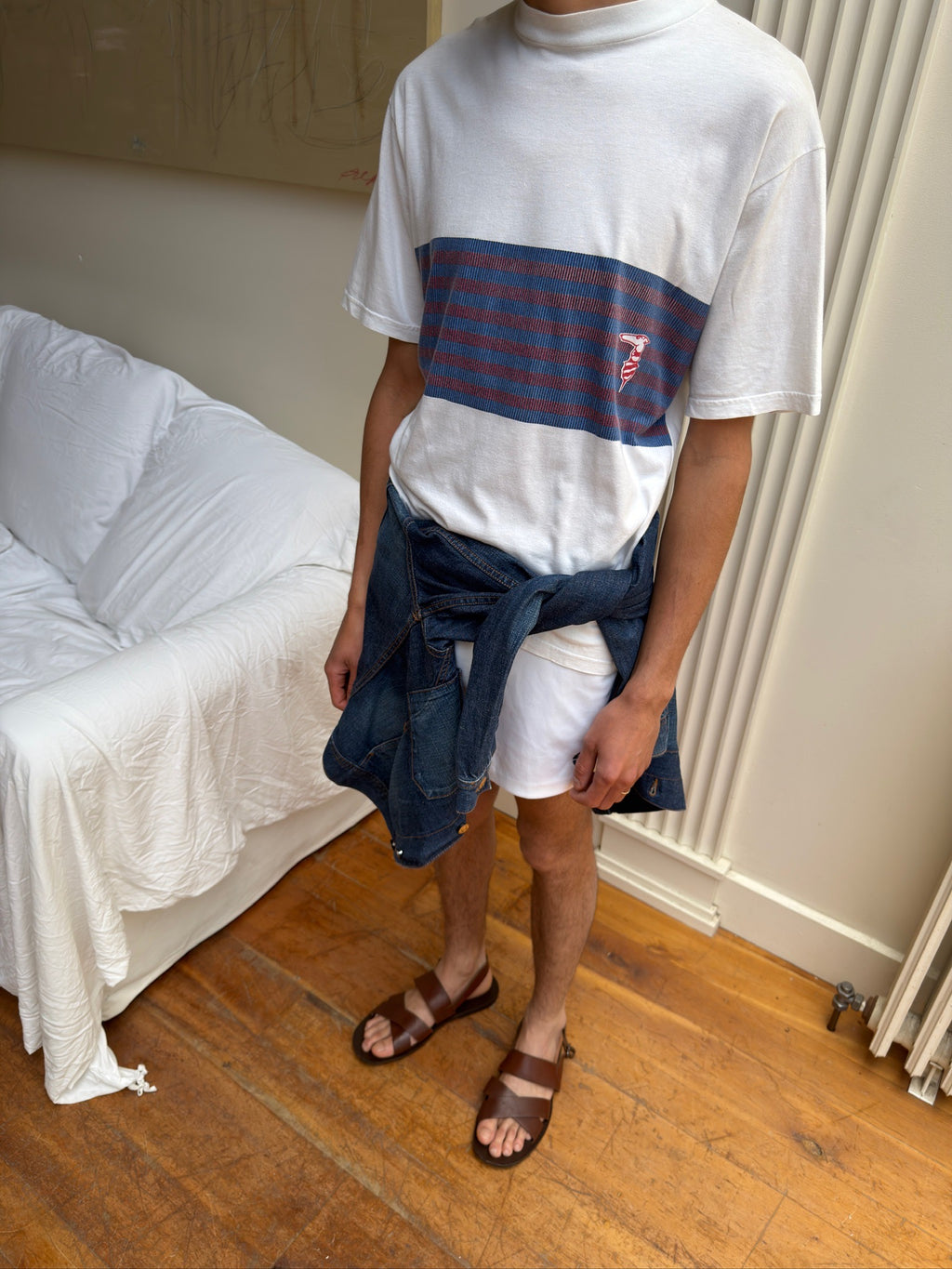 Trussardi Vintage Tee - White/Blue