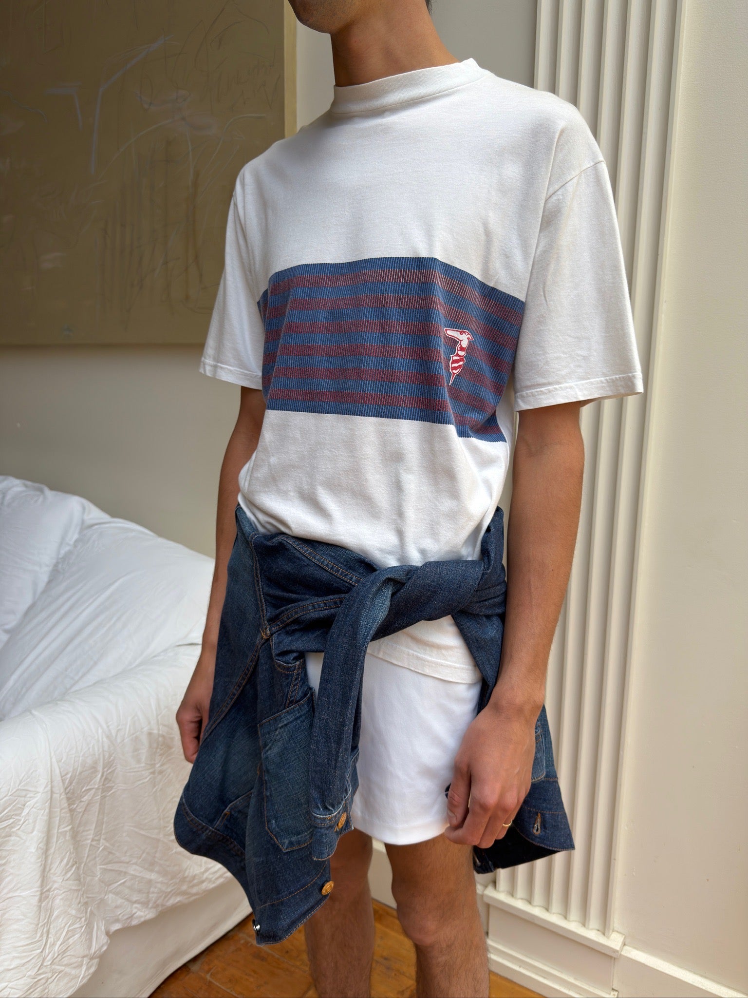 Trussardi Vintage Tee - White/Blue