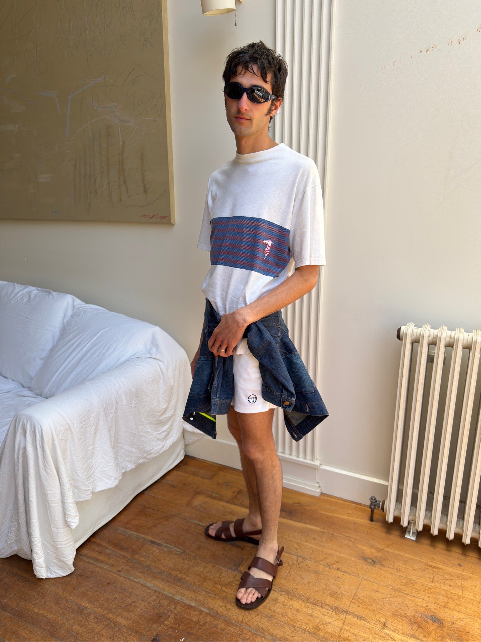 Trussardi Vintage Tee - White/Blue