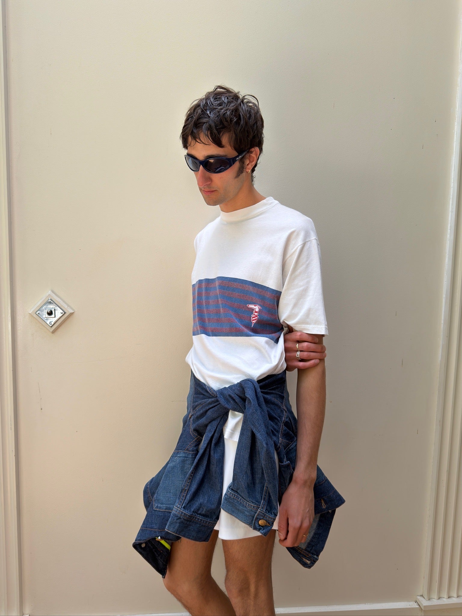 Trussardi Vintage Tee - White/Blue