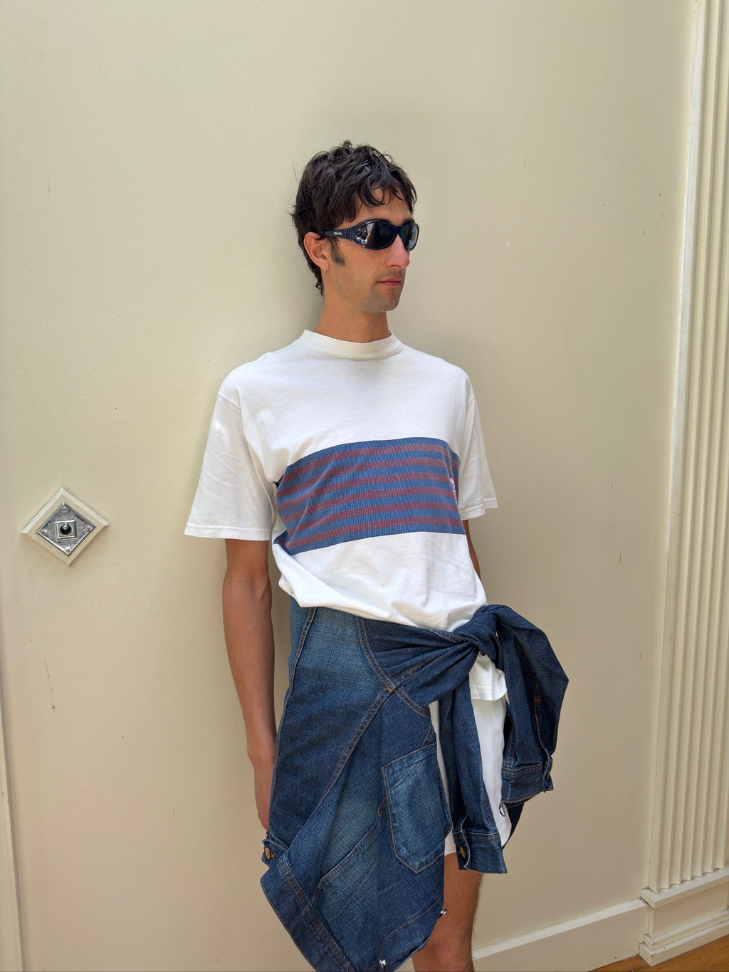 Trussardi Vintage Tee - White/Blue