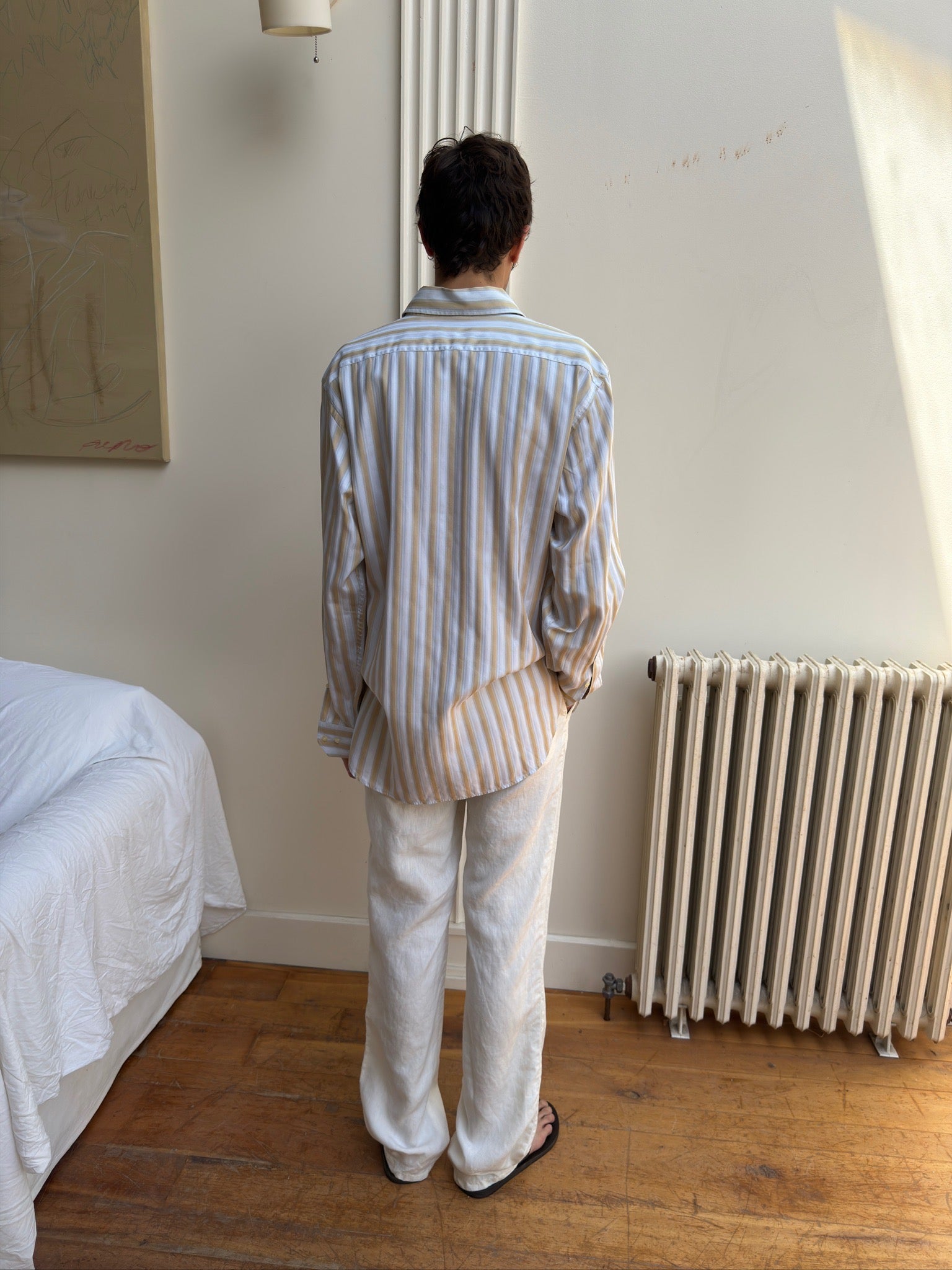 Etro Button Down - Beige/Blue Stripe