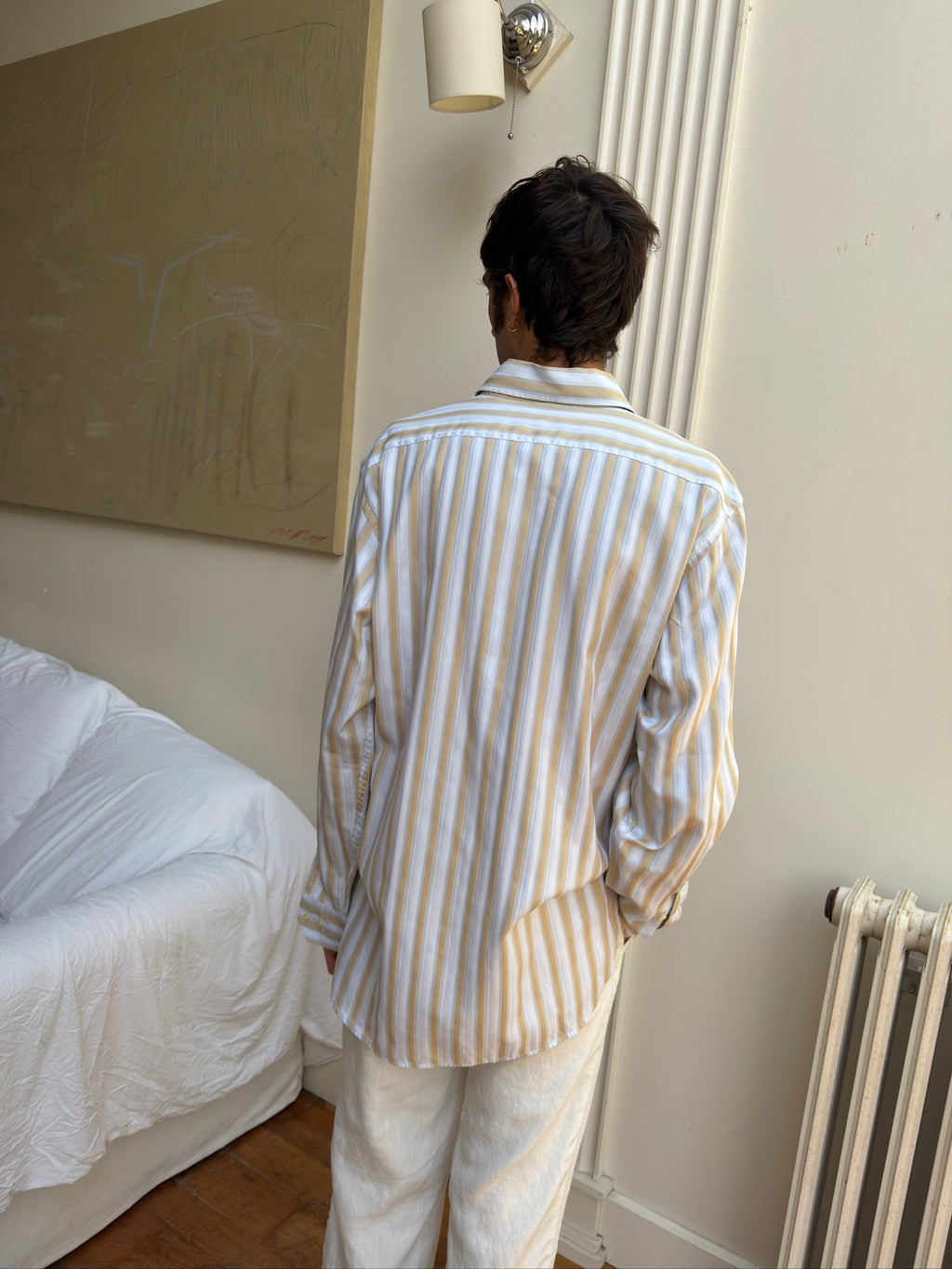 Etro Button Down - Beige/Blue Stripe