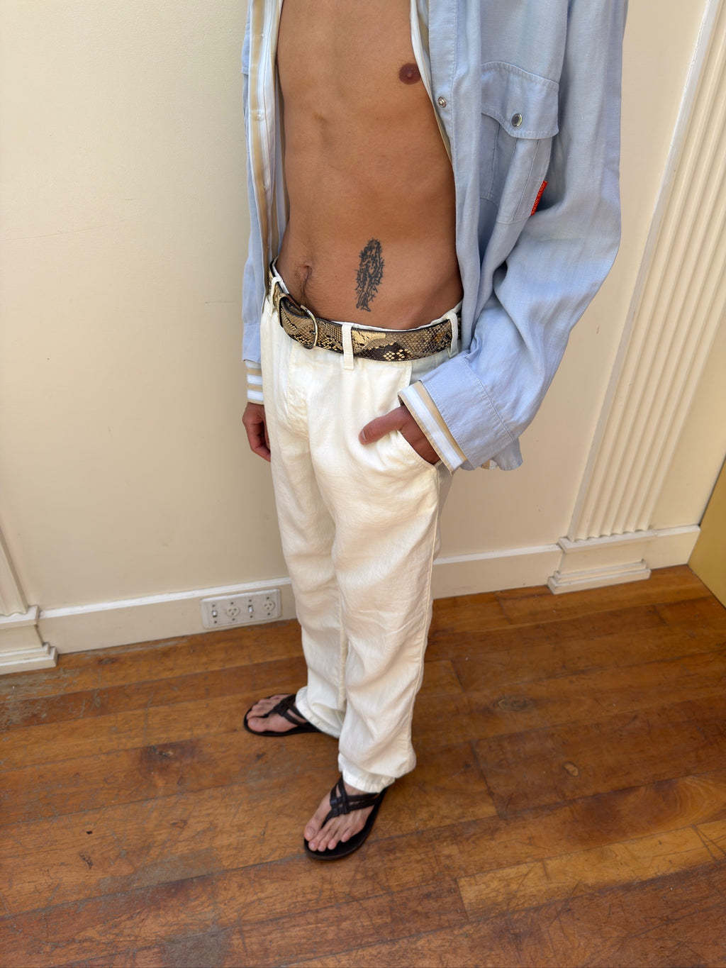 Hugo Boss Linen Pant - White