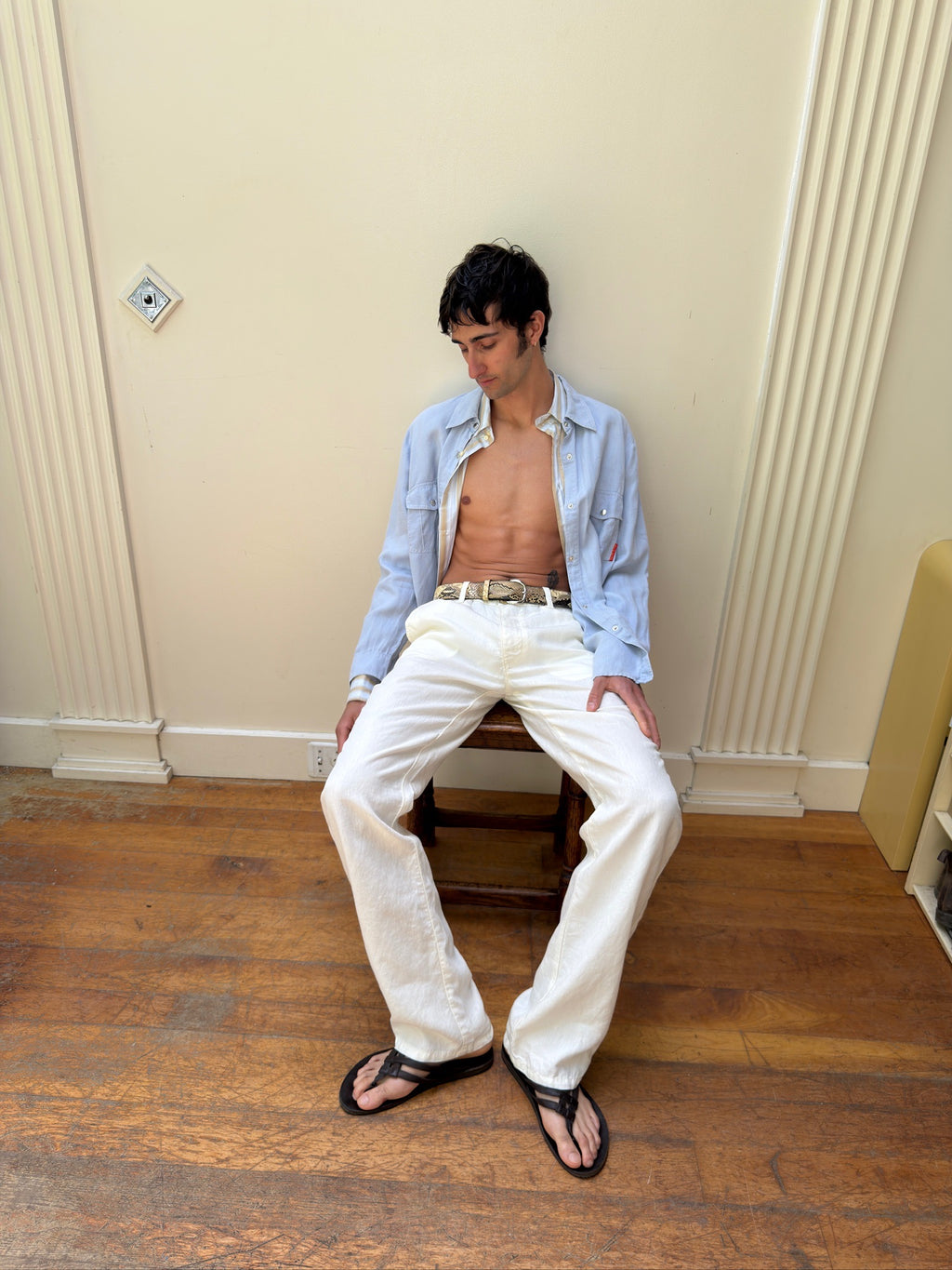 Hugo Boss Linen Pant - White