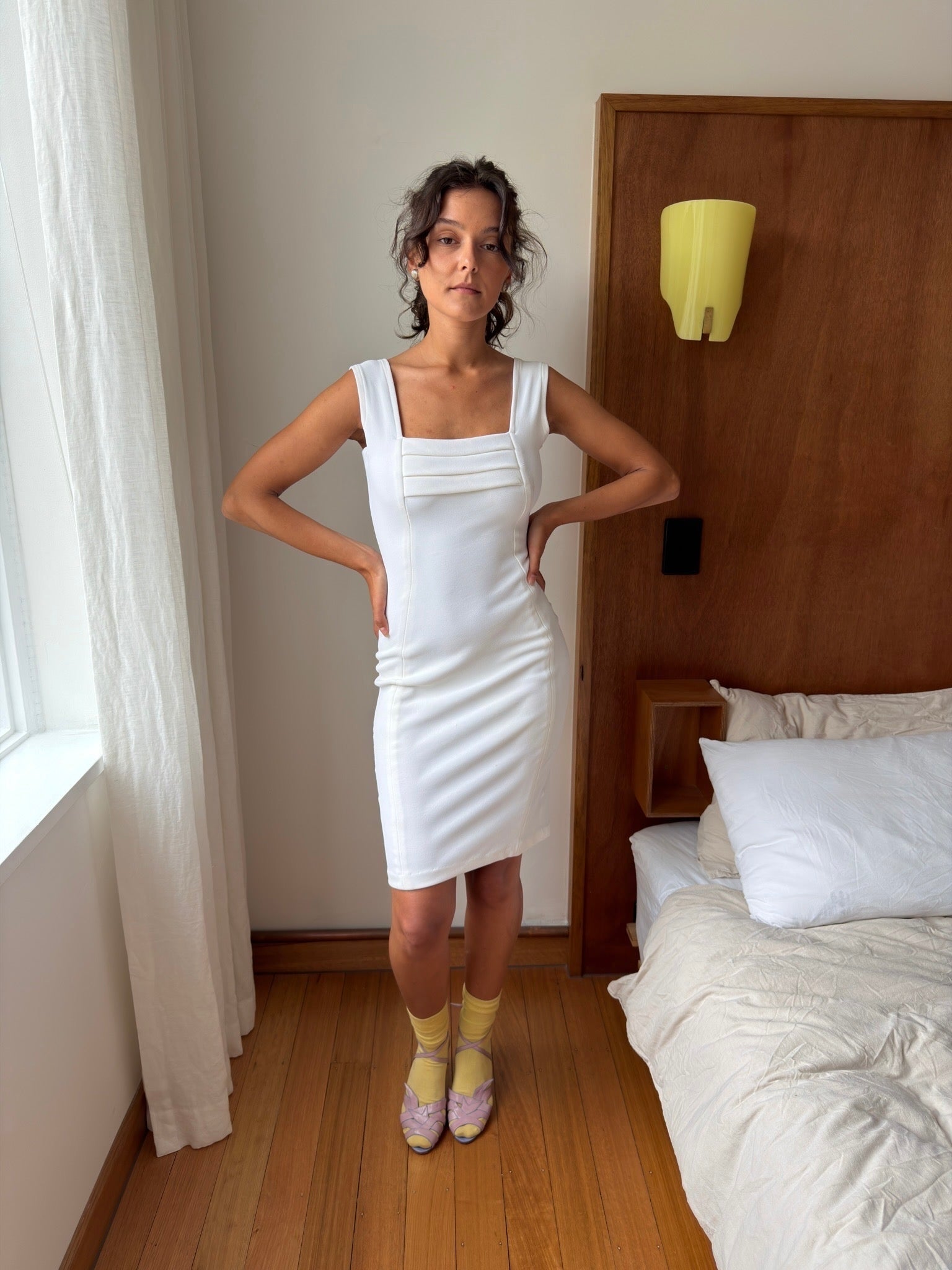 Hunza Fitted Dress - White