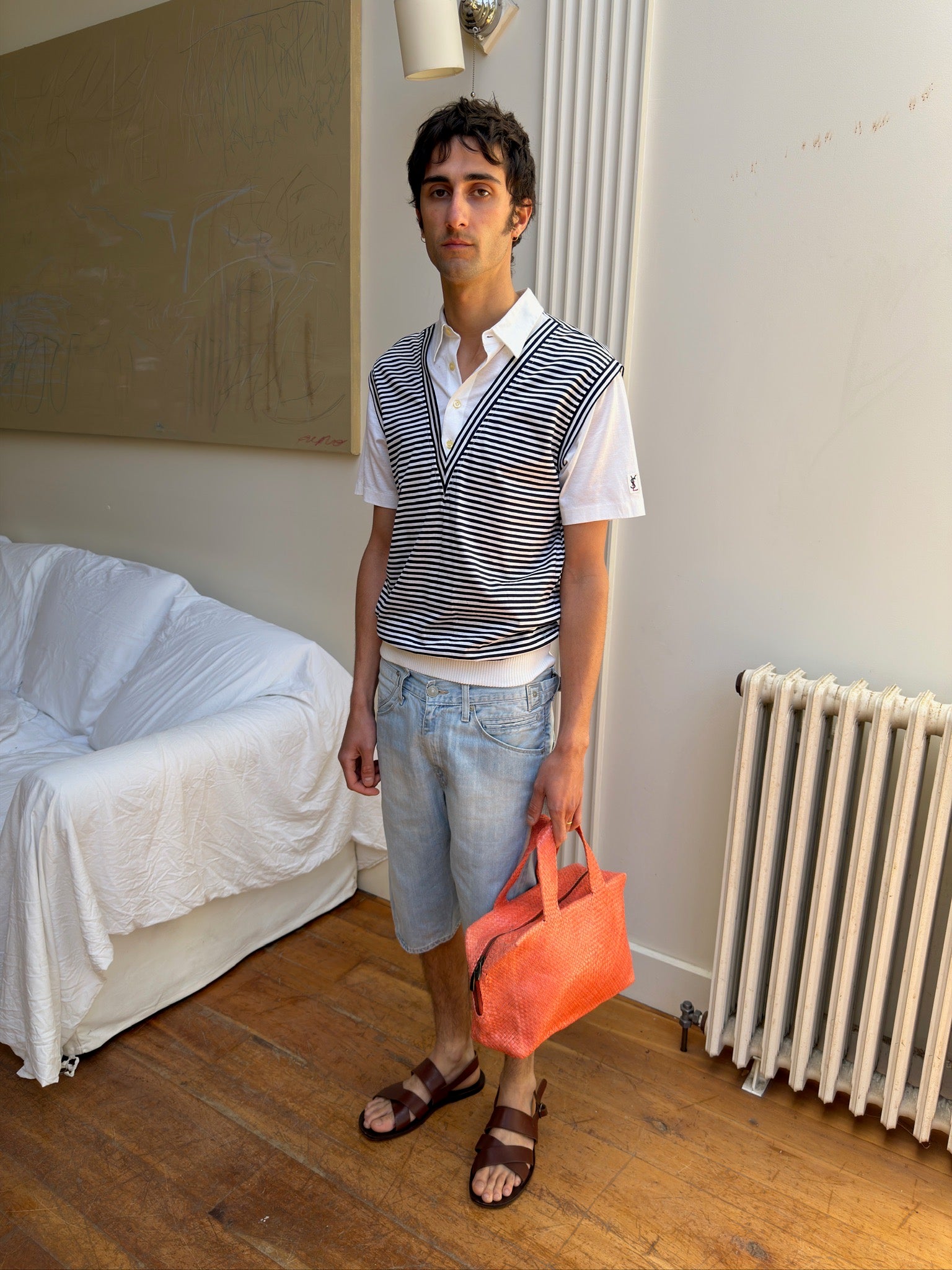 Yves Saint Laurent Polo - Black/White Stripe