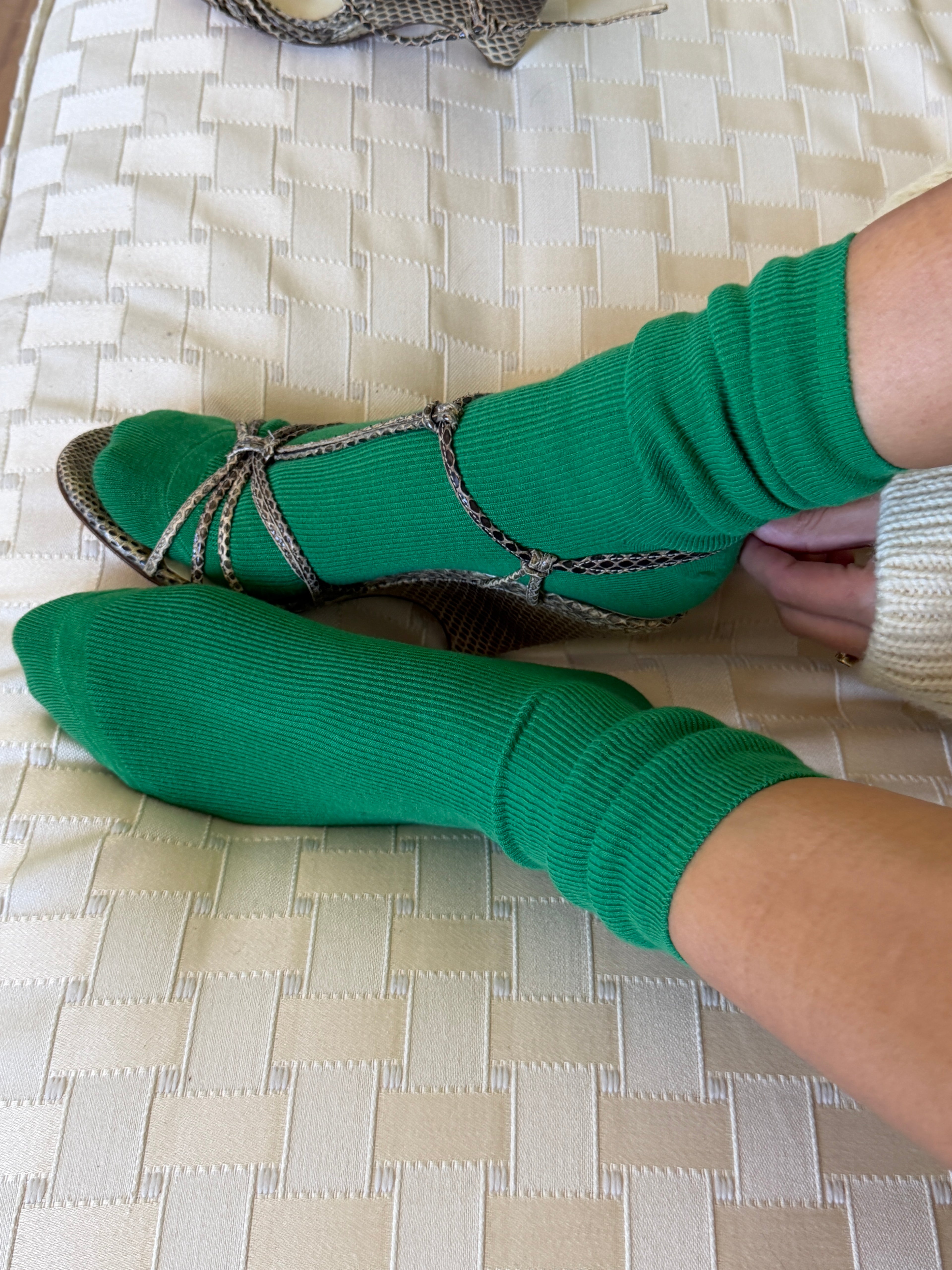 Common Garden Fine Ribbed Socks - Emerald