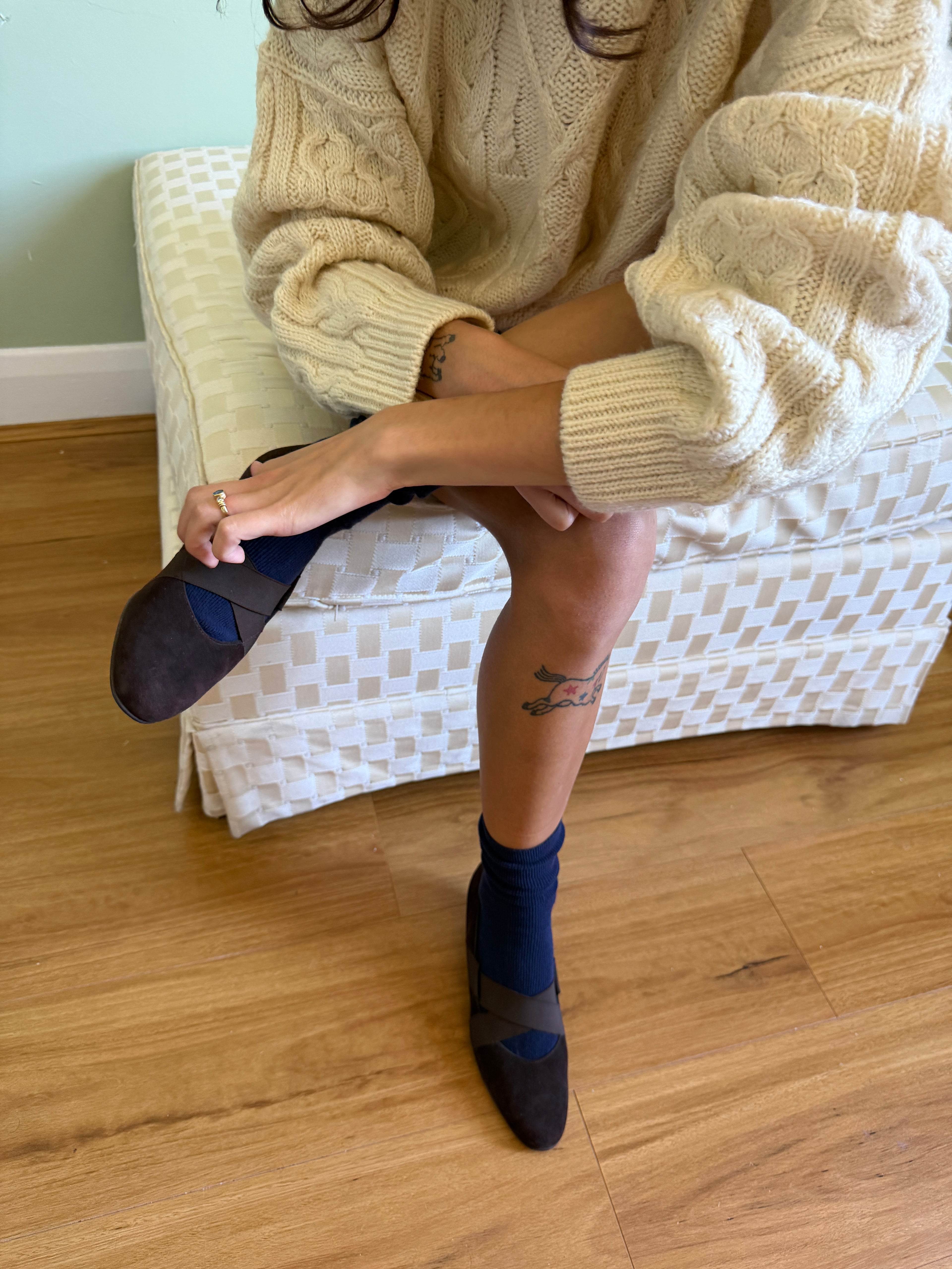 Common Garden Fine Ribbed Socks - Navy