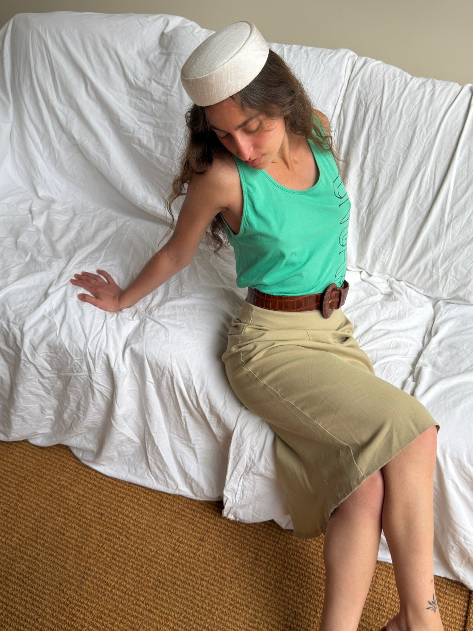 Cupids Pillbox Hat - White