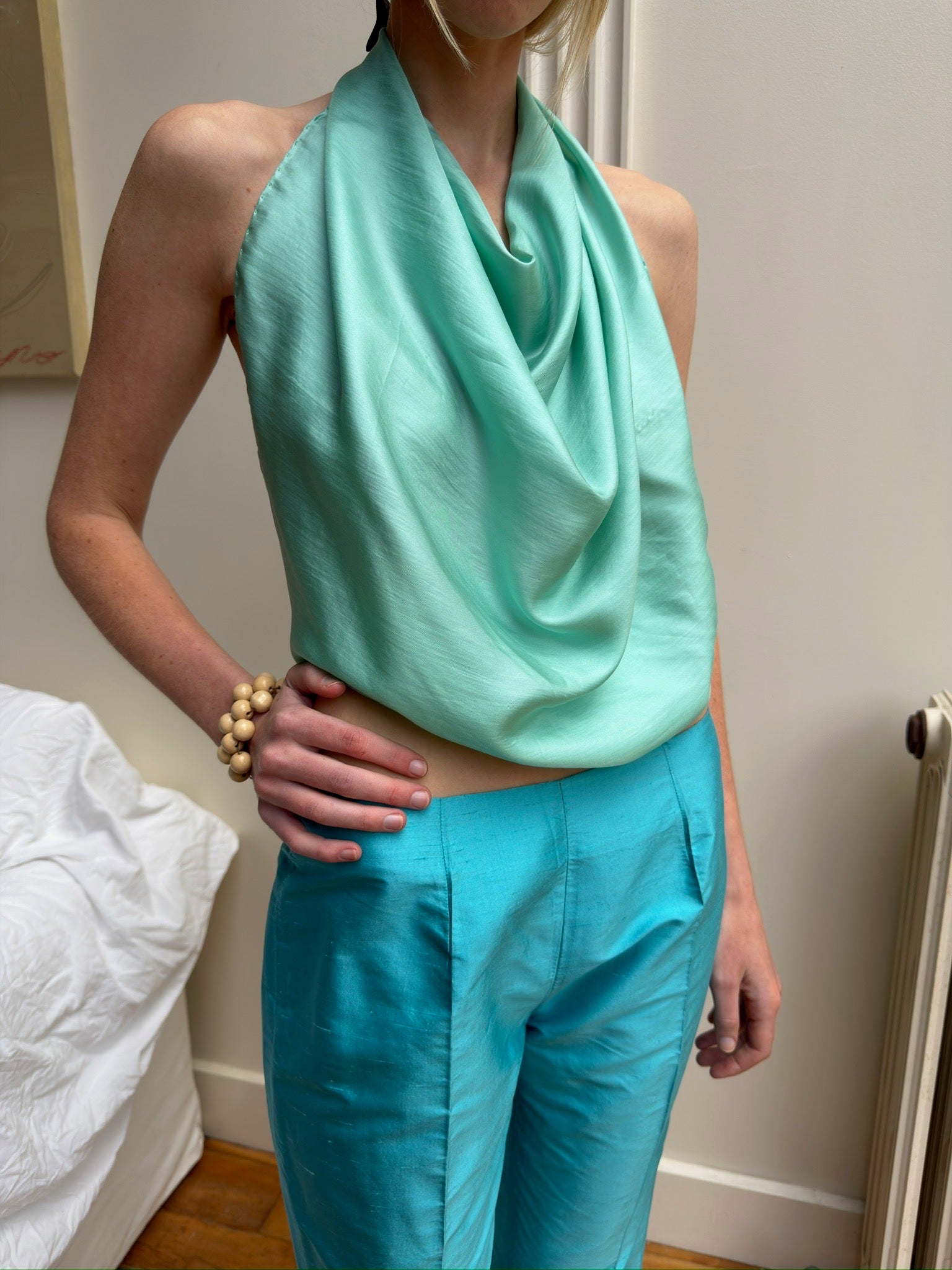 Silk Square Scarf - Turquoise