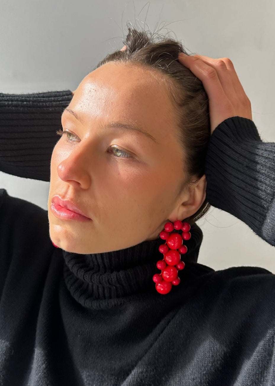 Talina Bombyx Earrings - Red