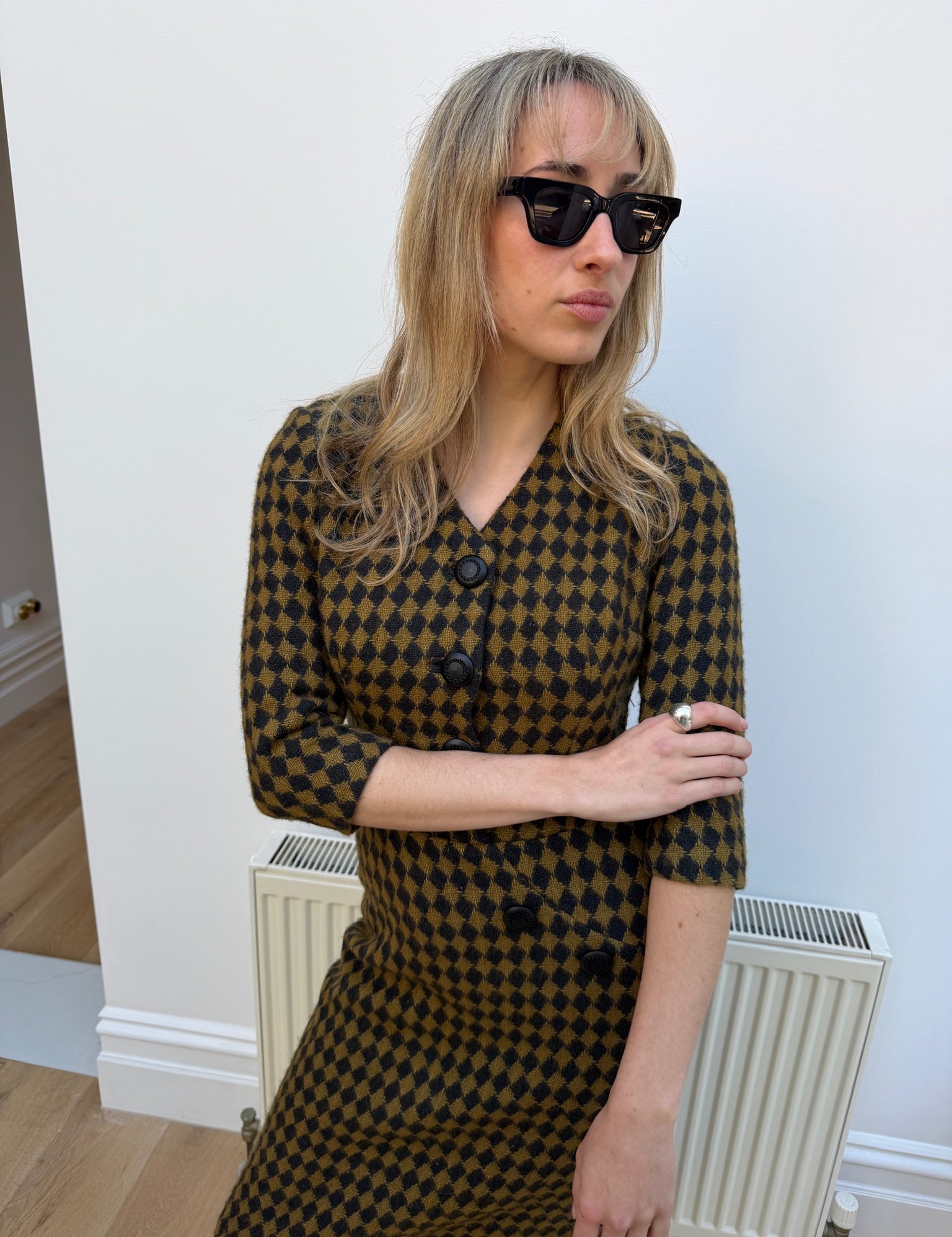 Vintage Wool Checkered Dress