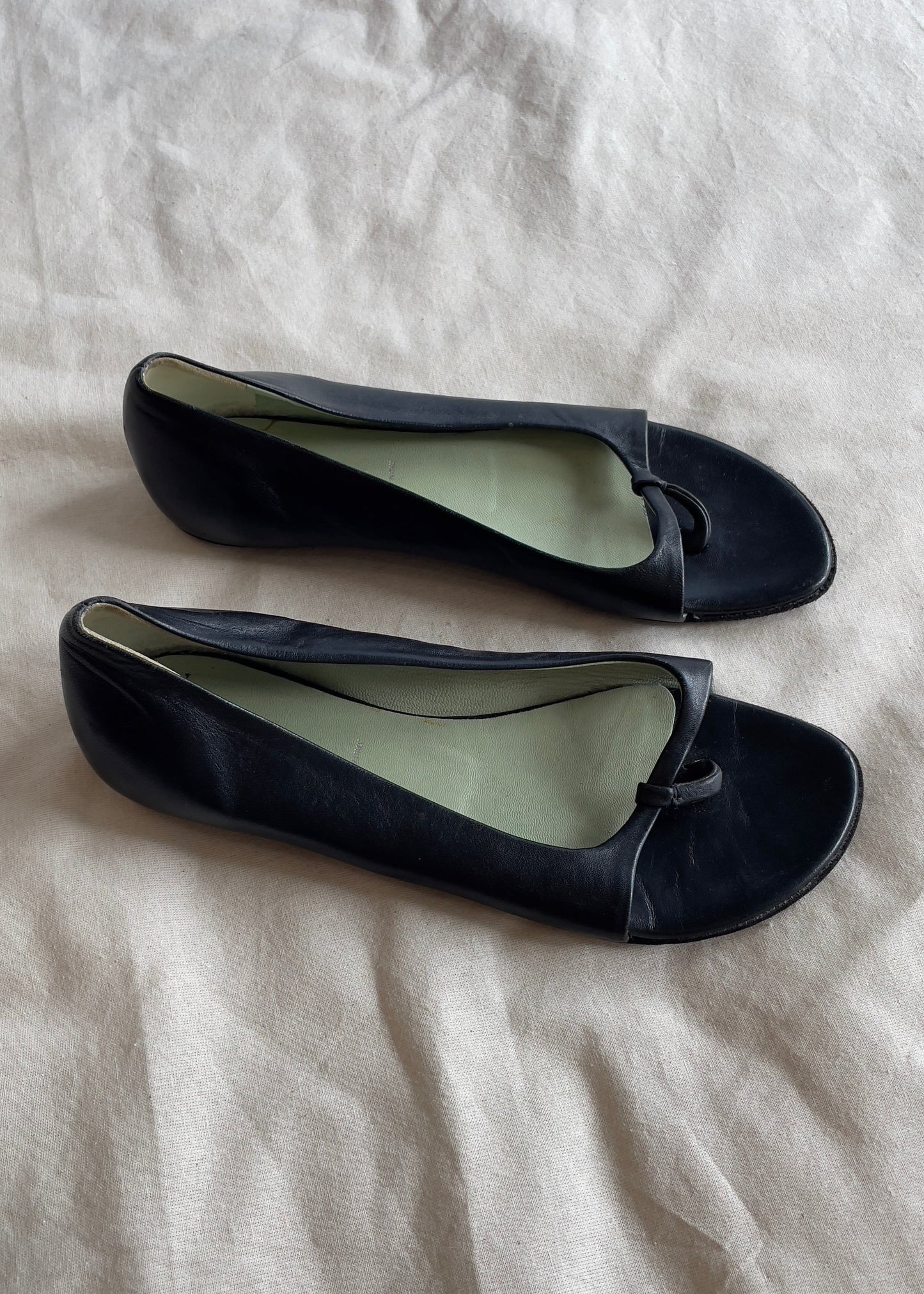 Prada Open Toed Ballet Flats - Black