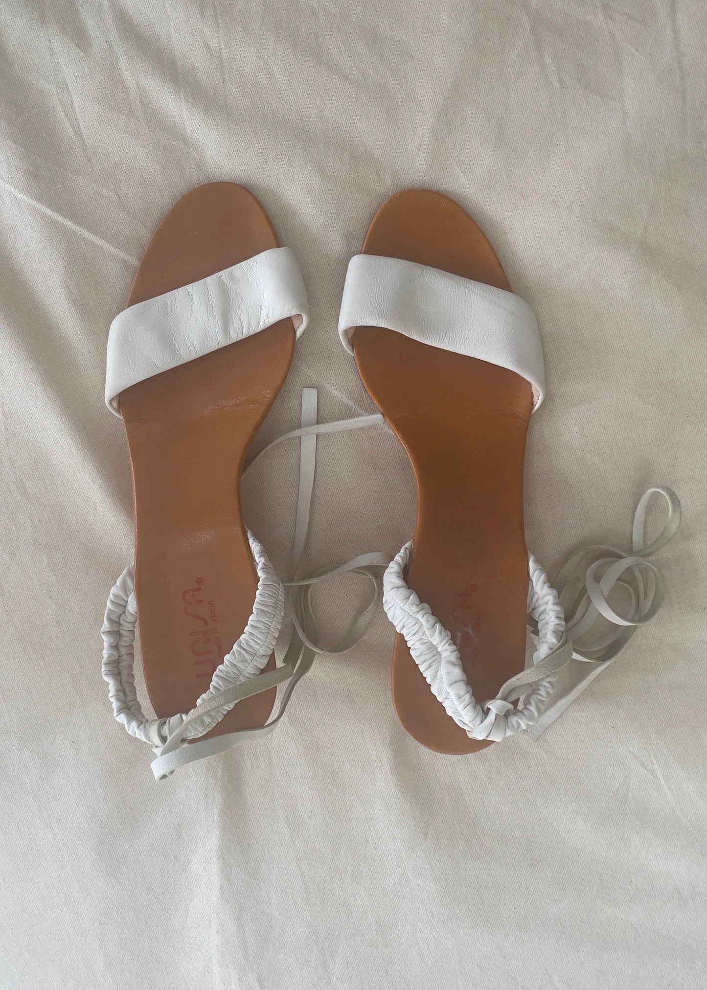 Unisa Ruched Wedges - White