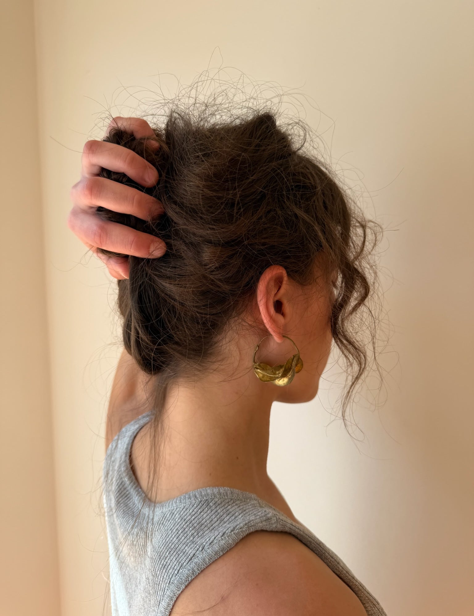 Twisted Leaf Hoop Earrings