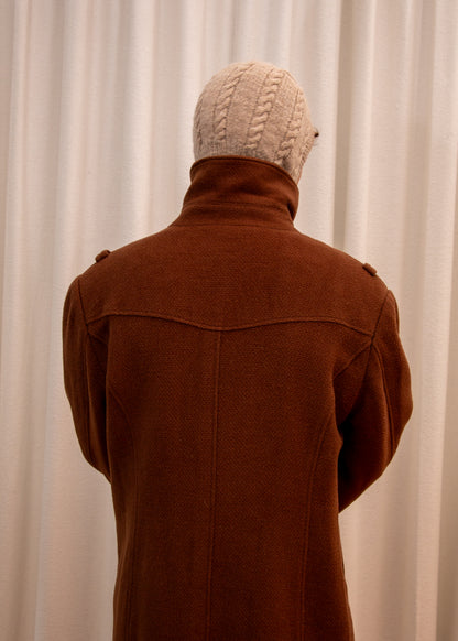 Mock Neck Coat - Brown