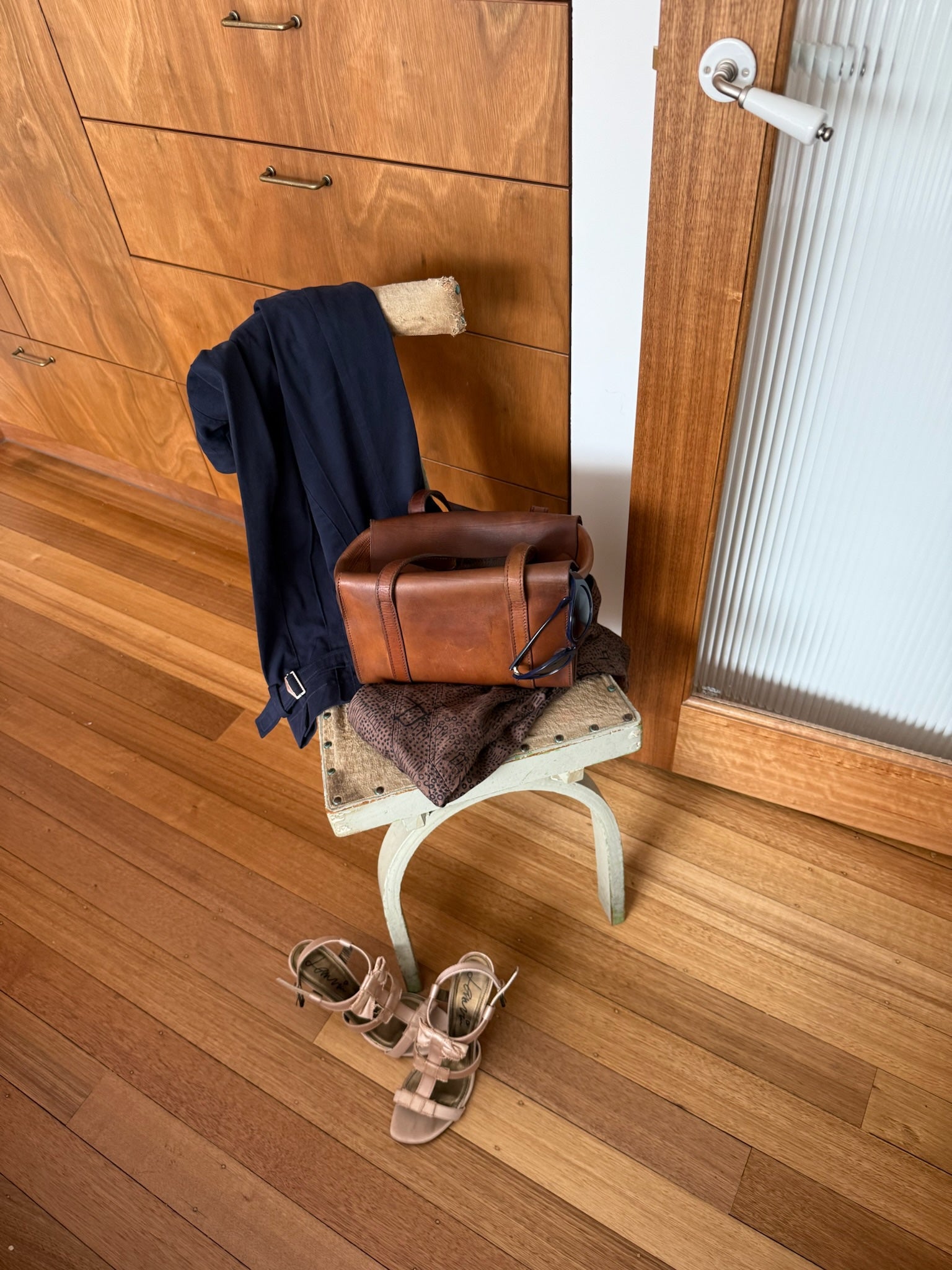 Vintage Square Box Bag - Warm Brown