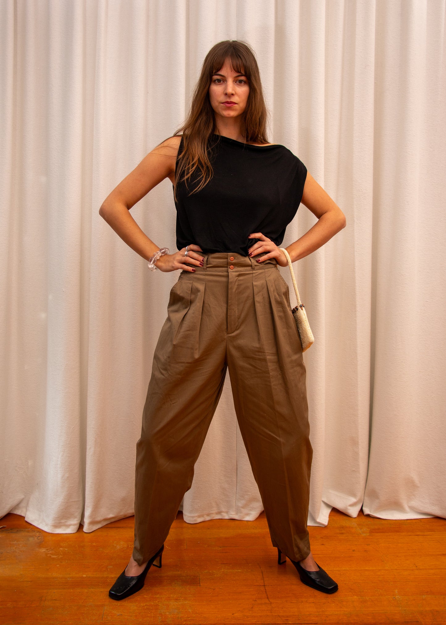 Utility Sport High Waisted Trouser - Brown