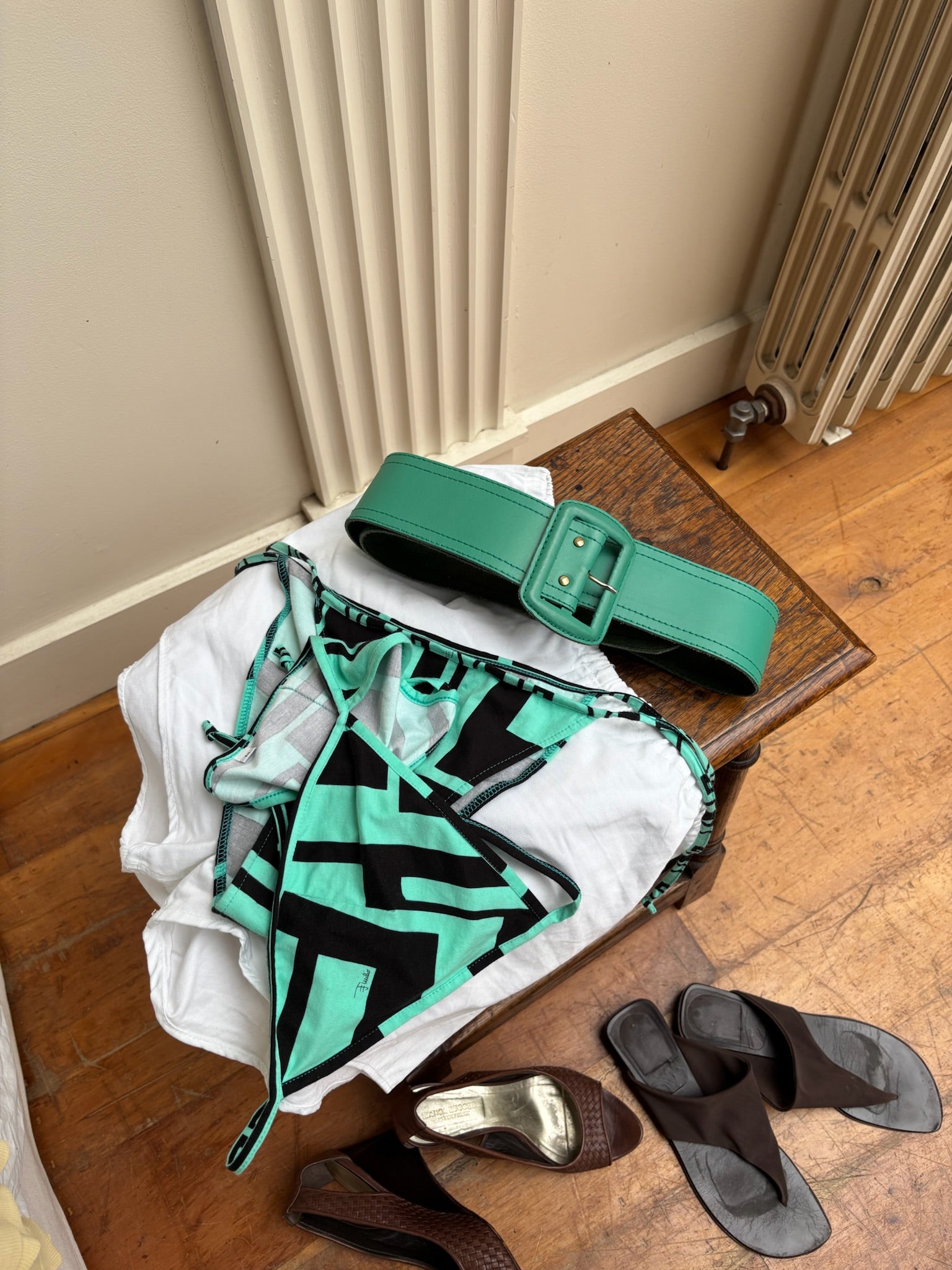 Fuiulio Vintage Graphic Bikini - Teal/Black