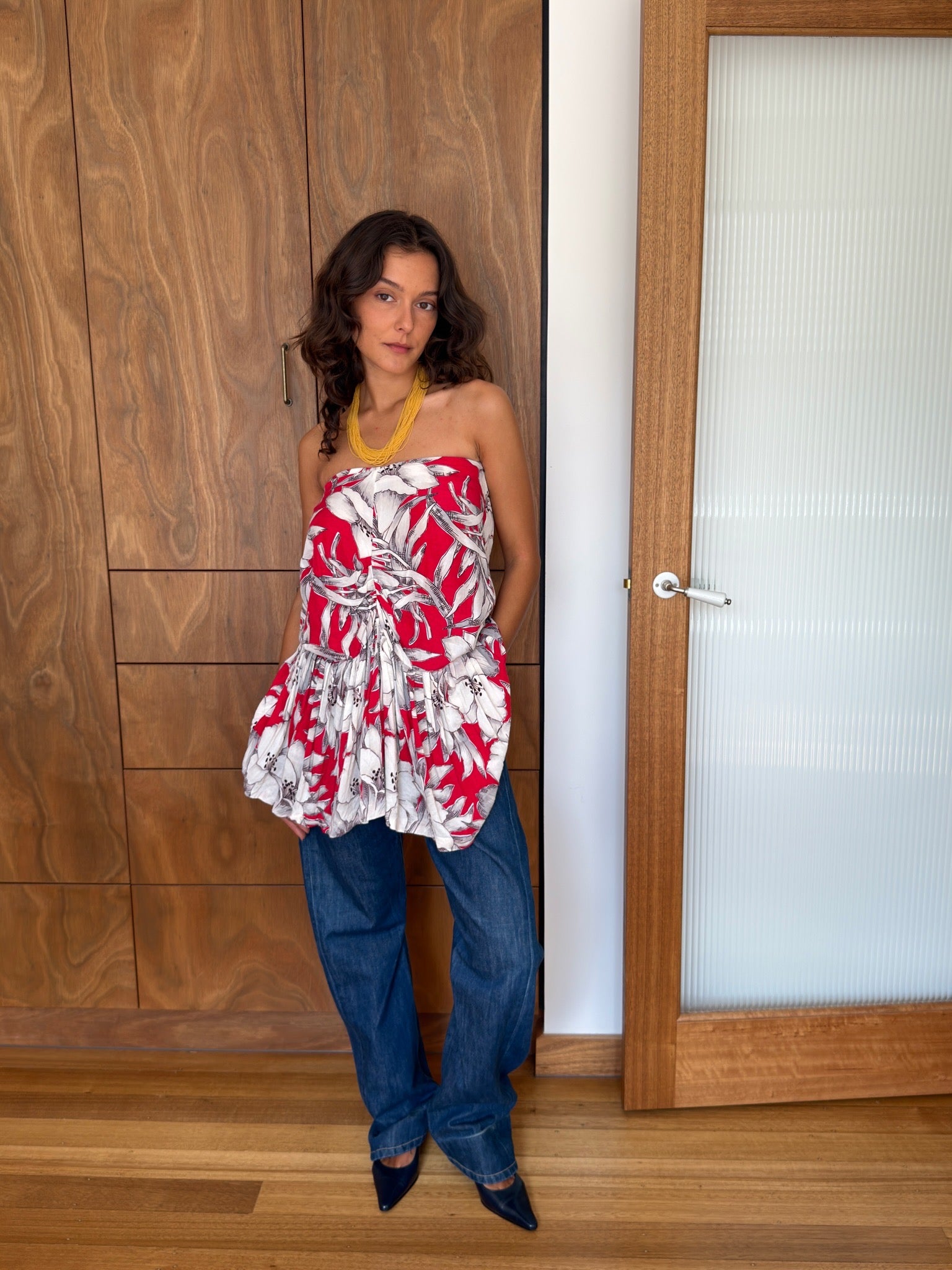 Antique Layered Bead Necklace - Yellow