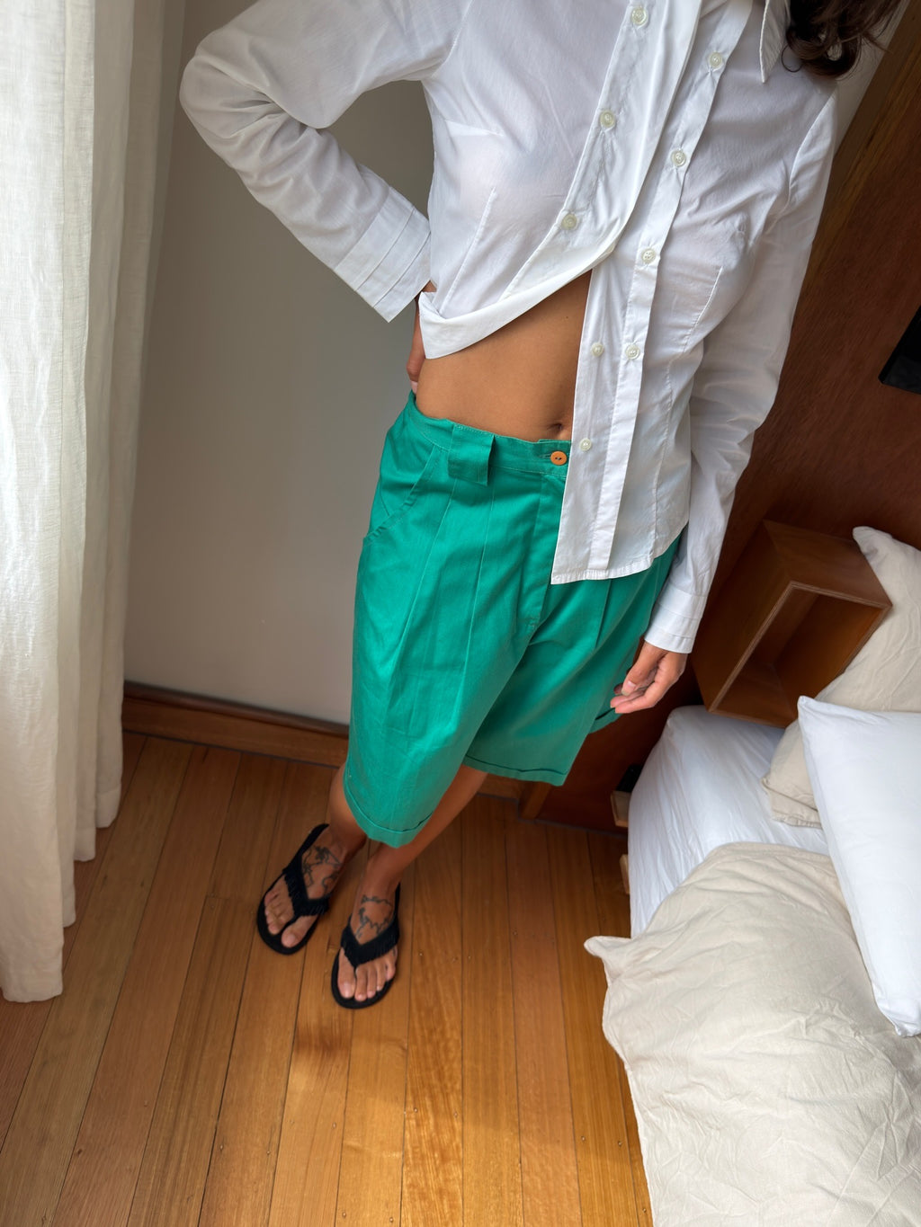 Drudy Line Pleated Short - Green