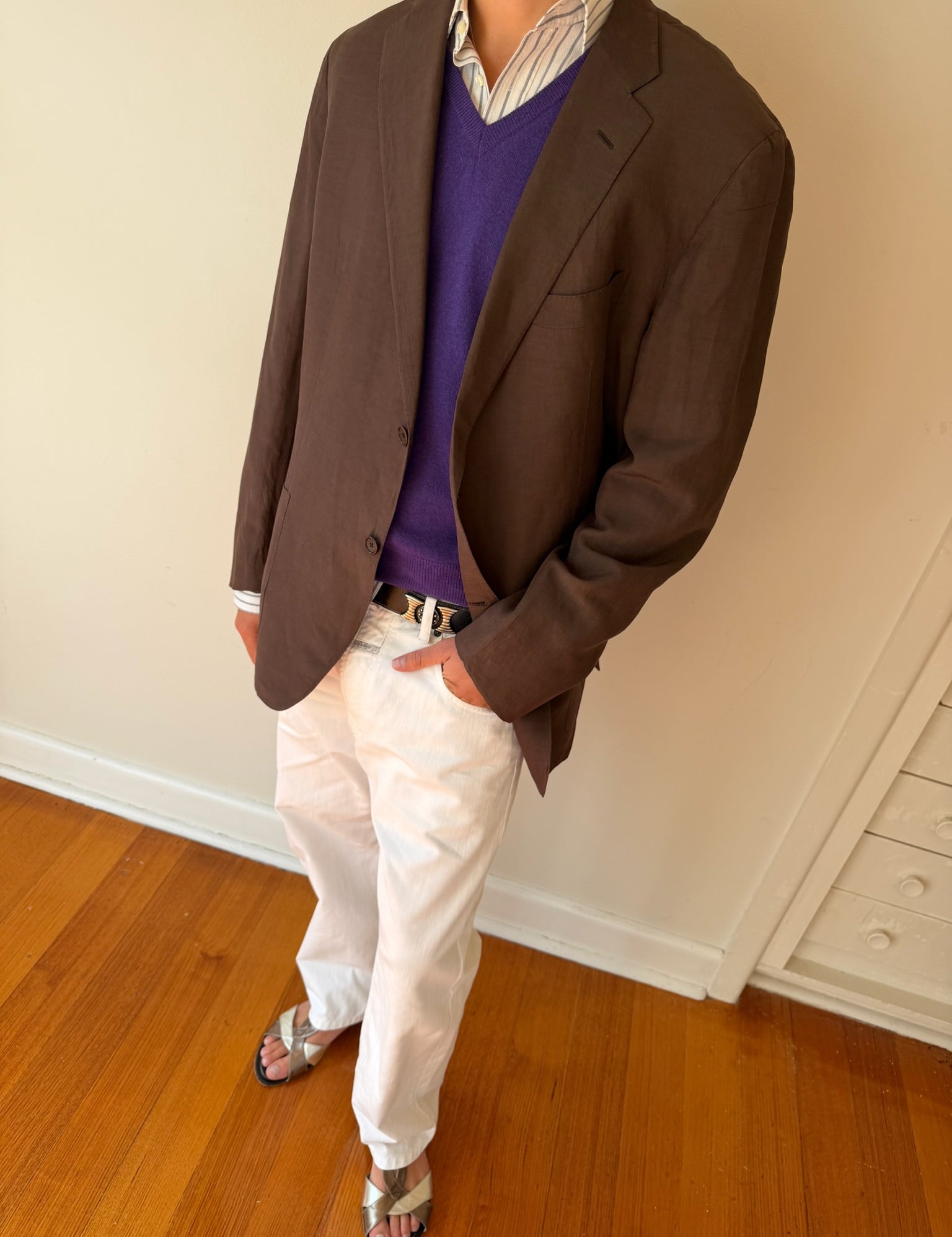 Barneys New York Linen Blazer