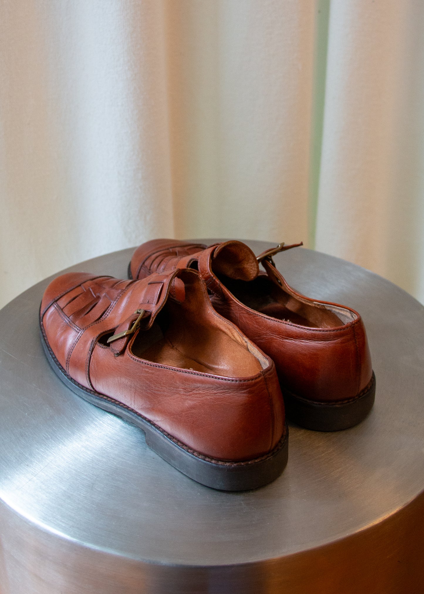 Vintage Ergee Woven Loafers - Brown