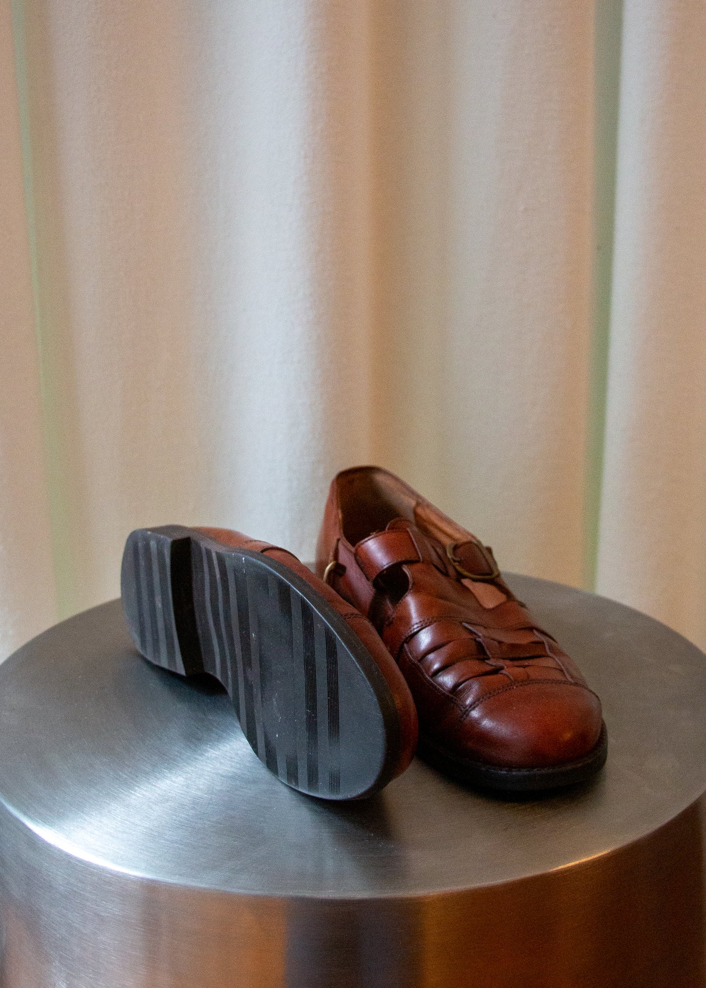 Vintage Ergee Woven Loafers - Brown