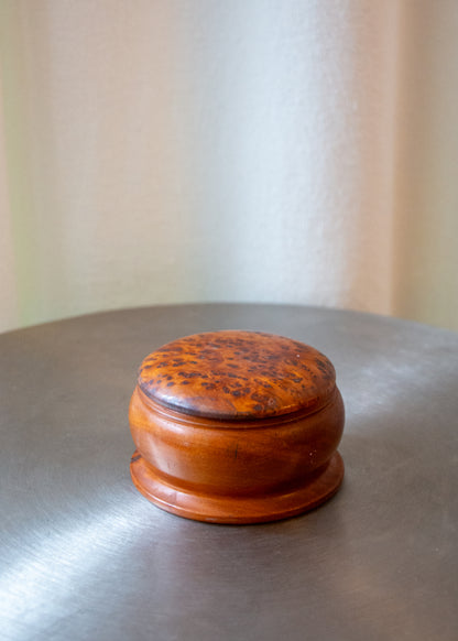 wooden canister vintage. closed.