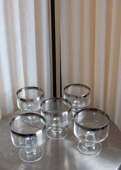 5 x Silver and Glass Cups