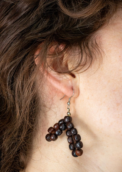 Bead Earrings - Brown