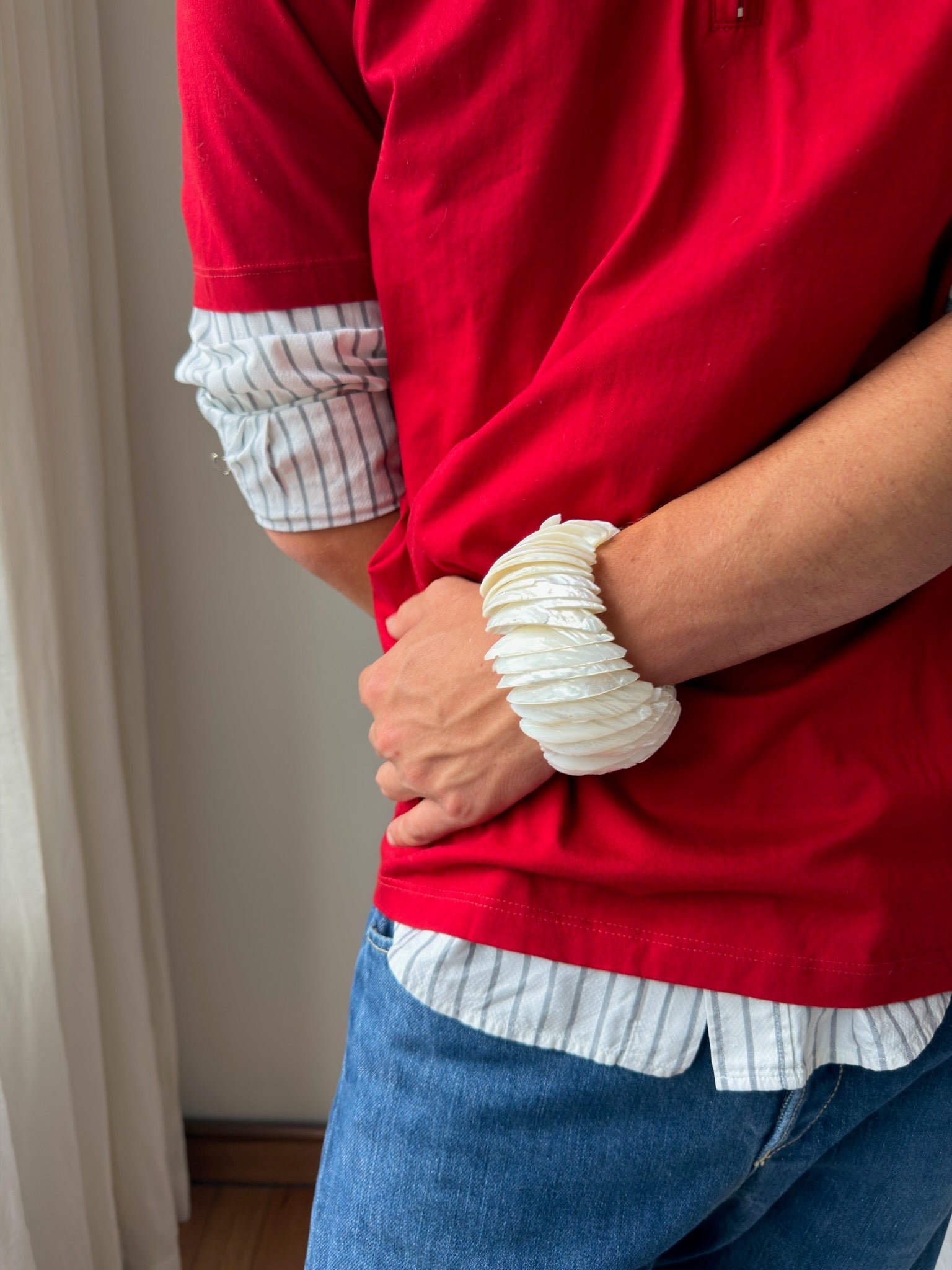 Chunky Shell Bracelet - White