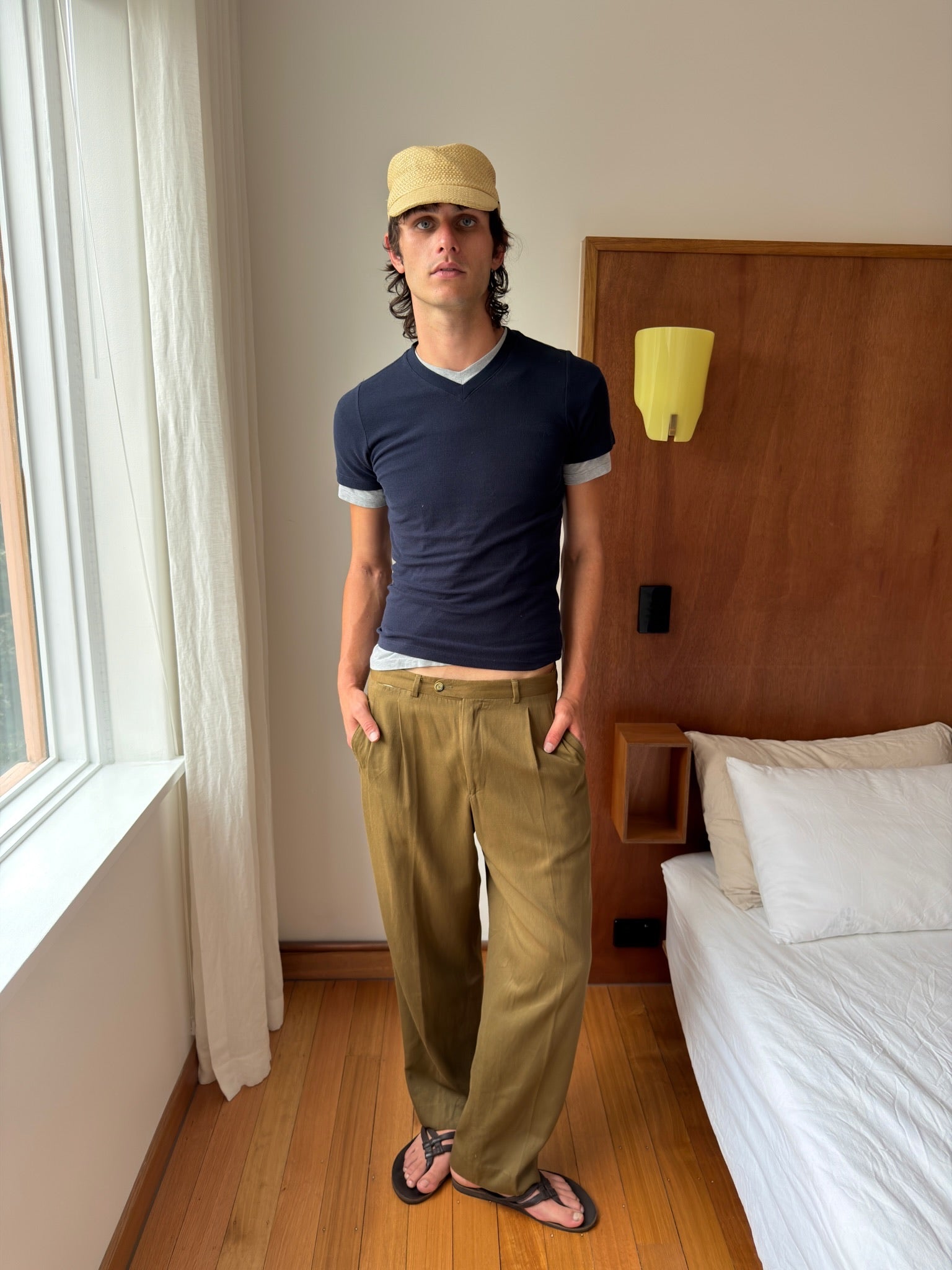 Dolce and Gabbana V Neck Tee - Navy