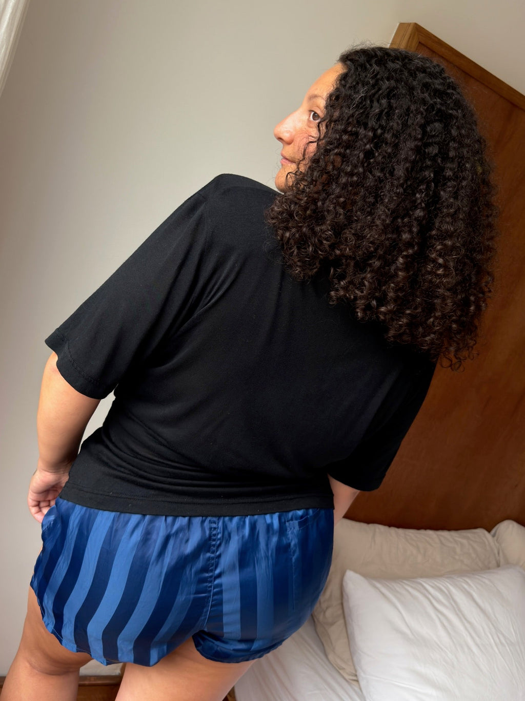 Cristaldi Faux Wrap Top - Black