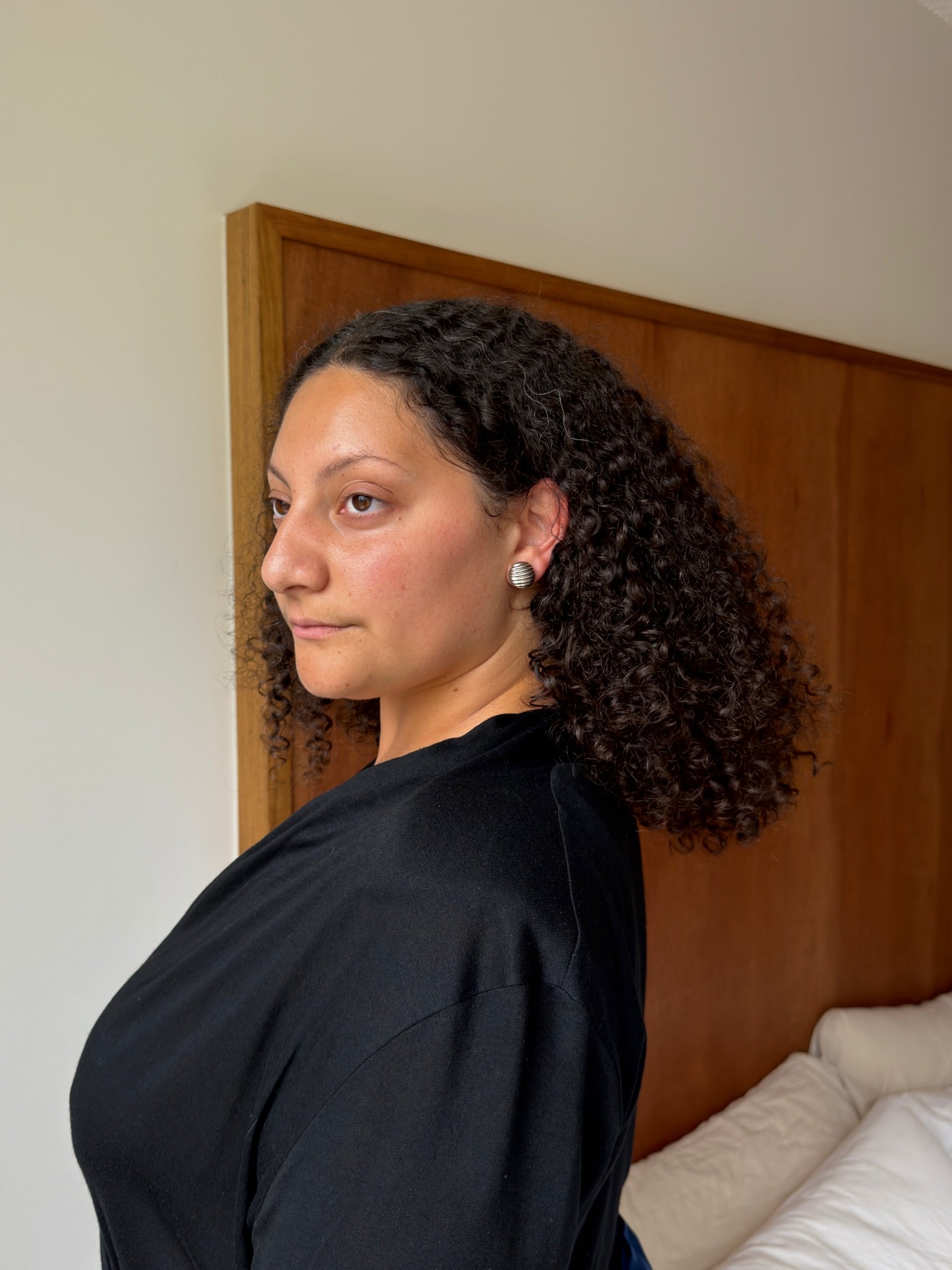 Silver Button Earrings