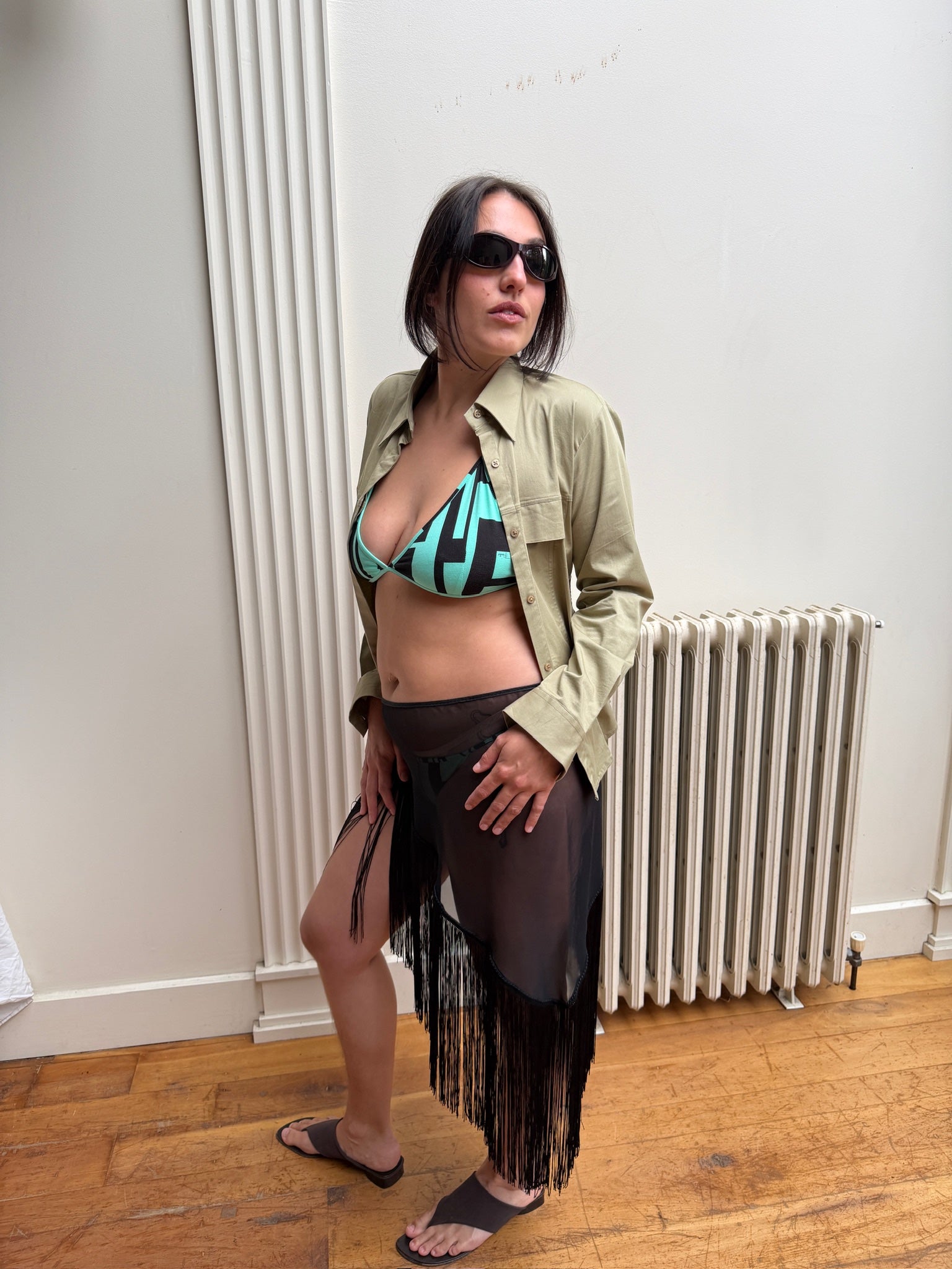 Fuiulio Vintage Graphic Bikini - Teal/Black