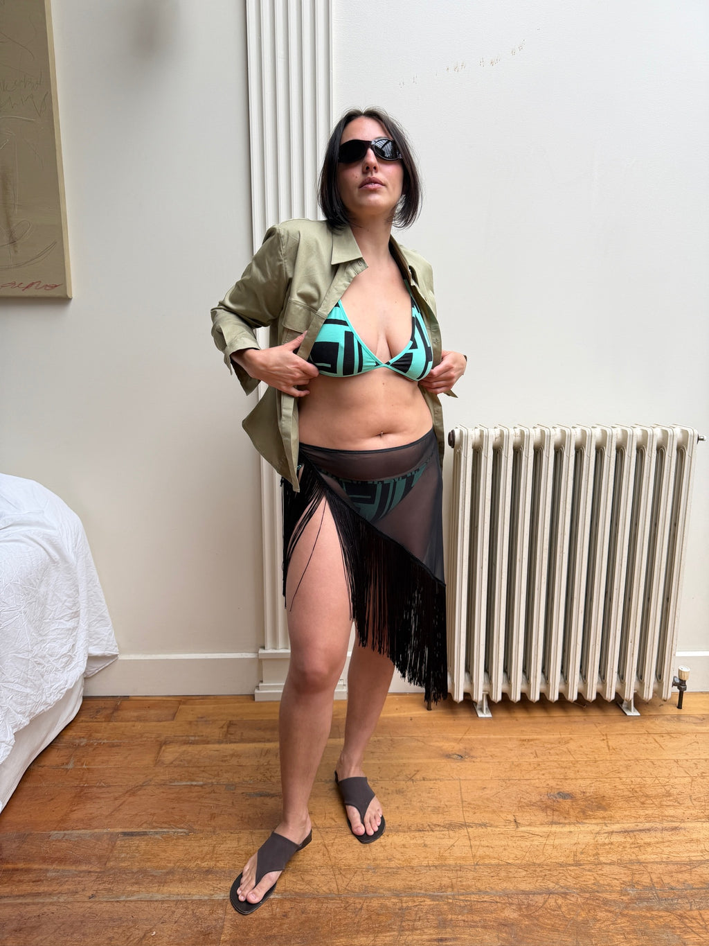 Fuiulio Vintage Graphic Bikini - Teal/Black