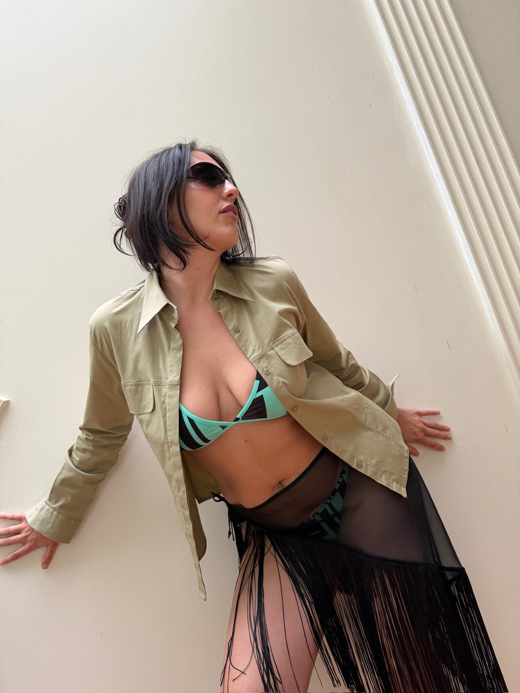 Fuiulio Vintage Graphic Bikini - Teal/Black