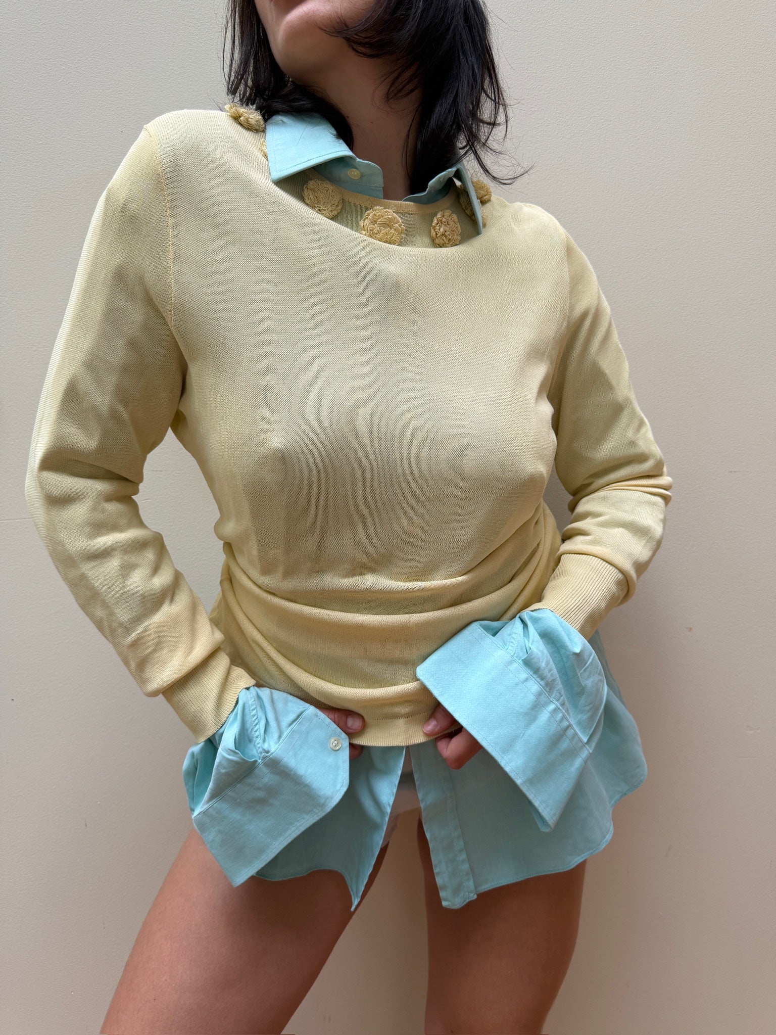 Opera Longsleeve Knit Top - Yellow