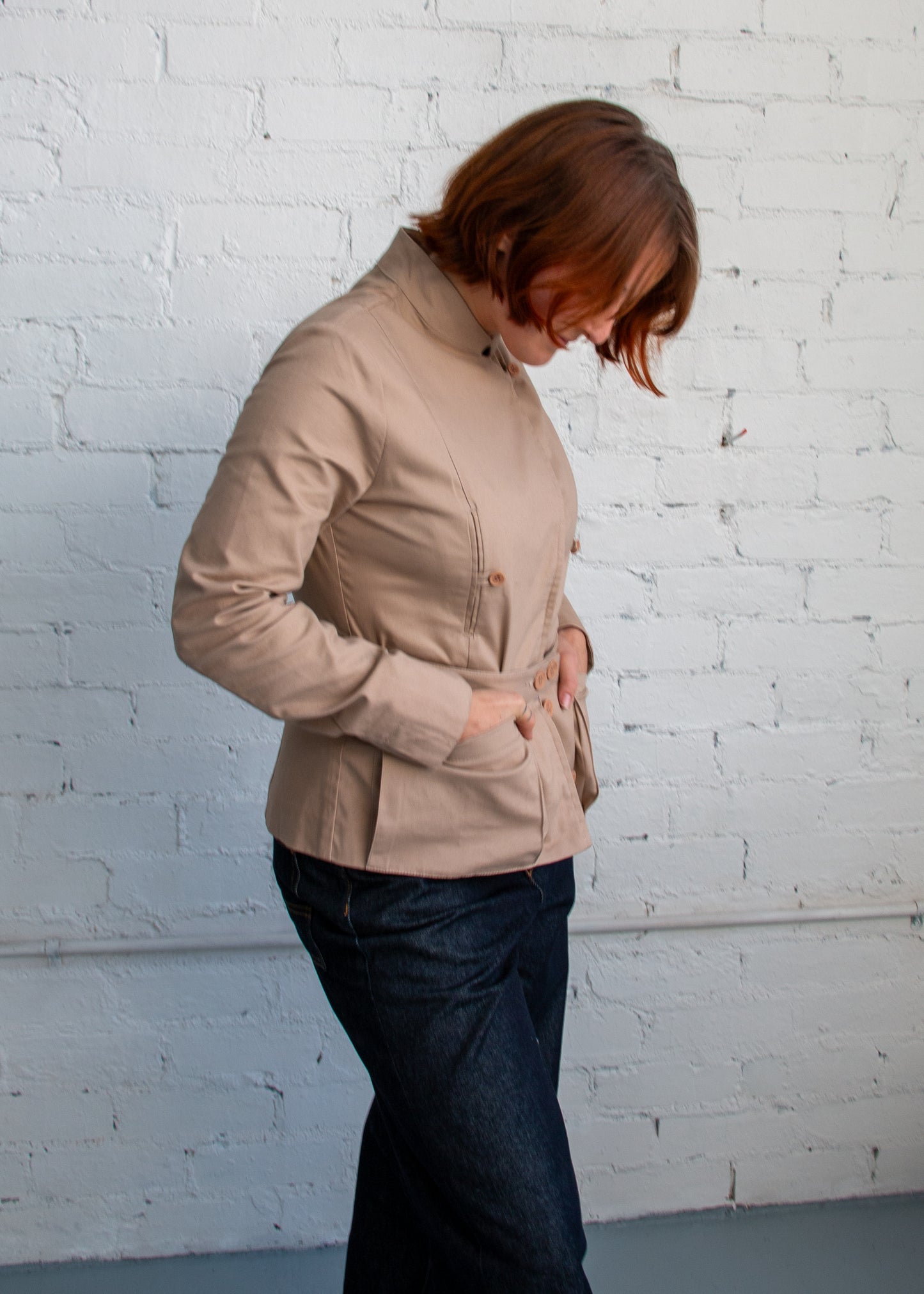 MNG Fitted Jacket - Khaki