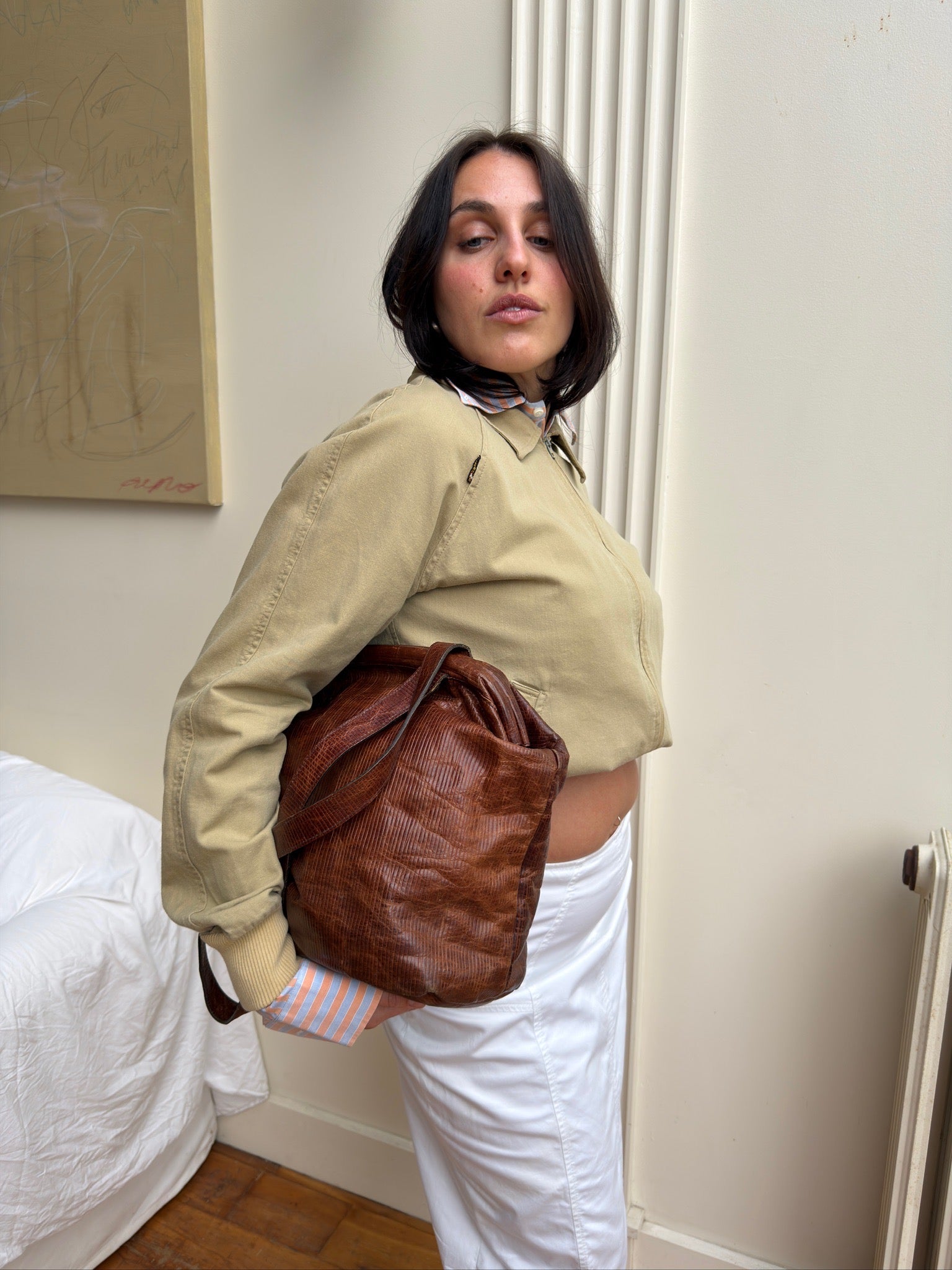 Marco Tadini Leather Bag - Brown