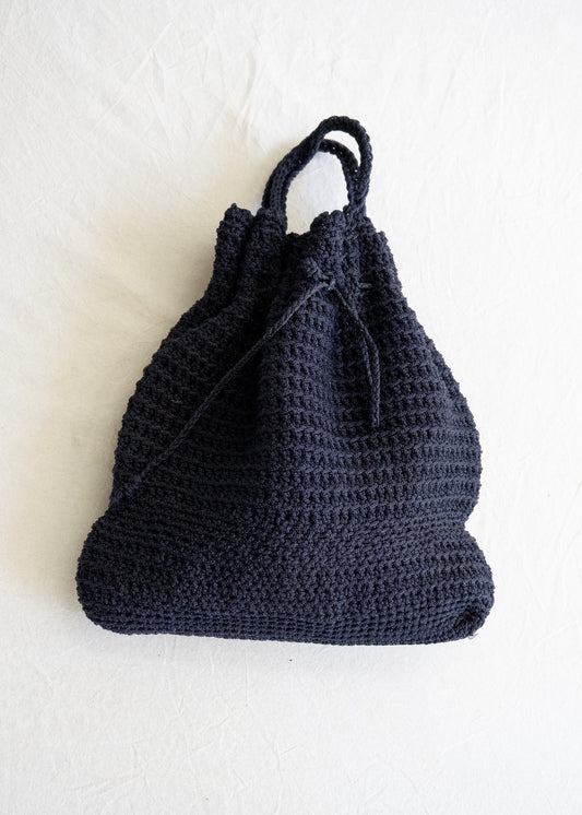 Woven Bucket Bag - Navy