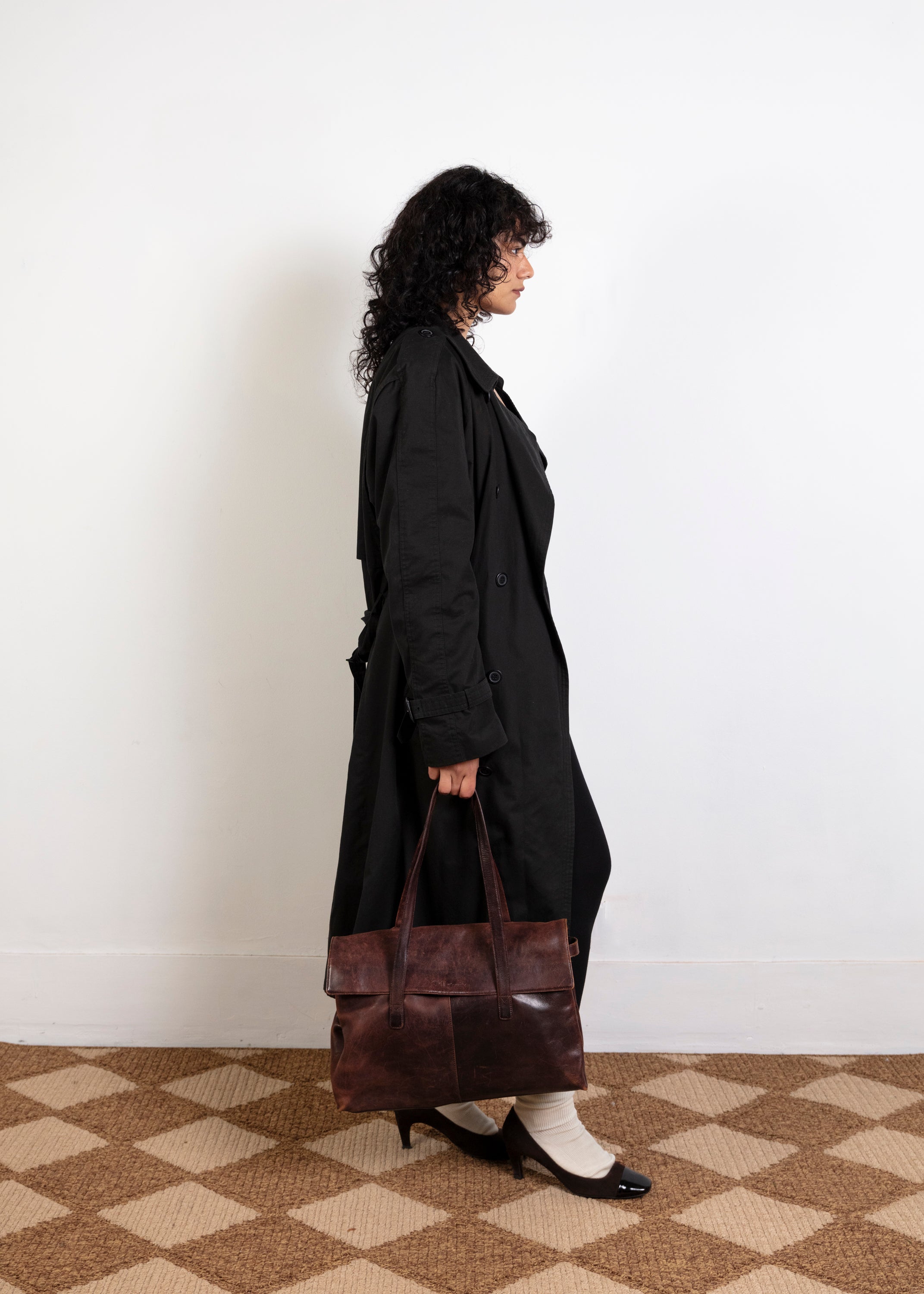 Odi Leather Satchel - Dark Brown