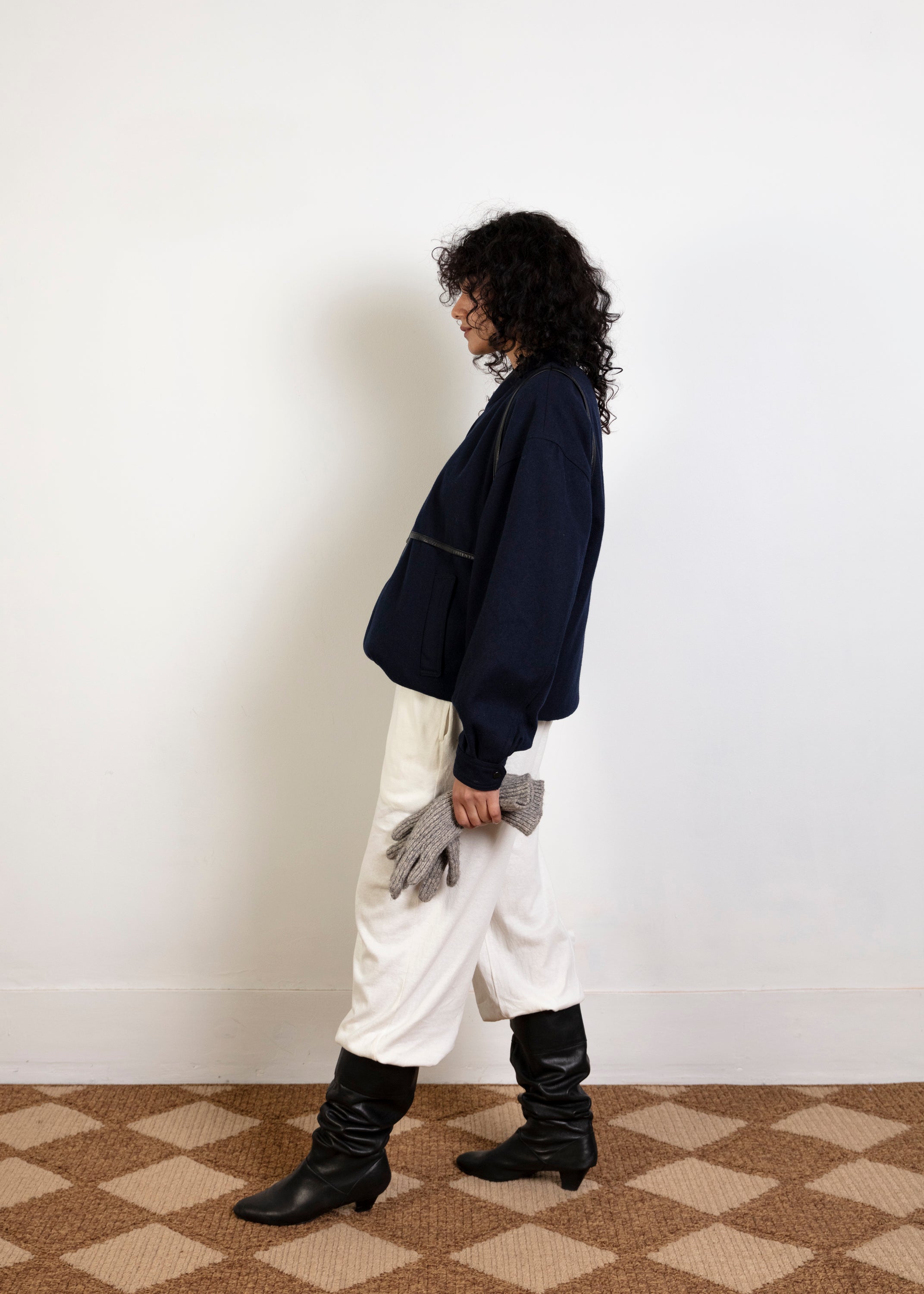 Hunt Club Wool Bomber Jacket - Navy