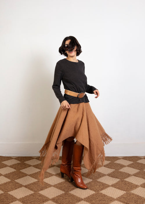 Alpaca Poncho - Camel