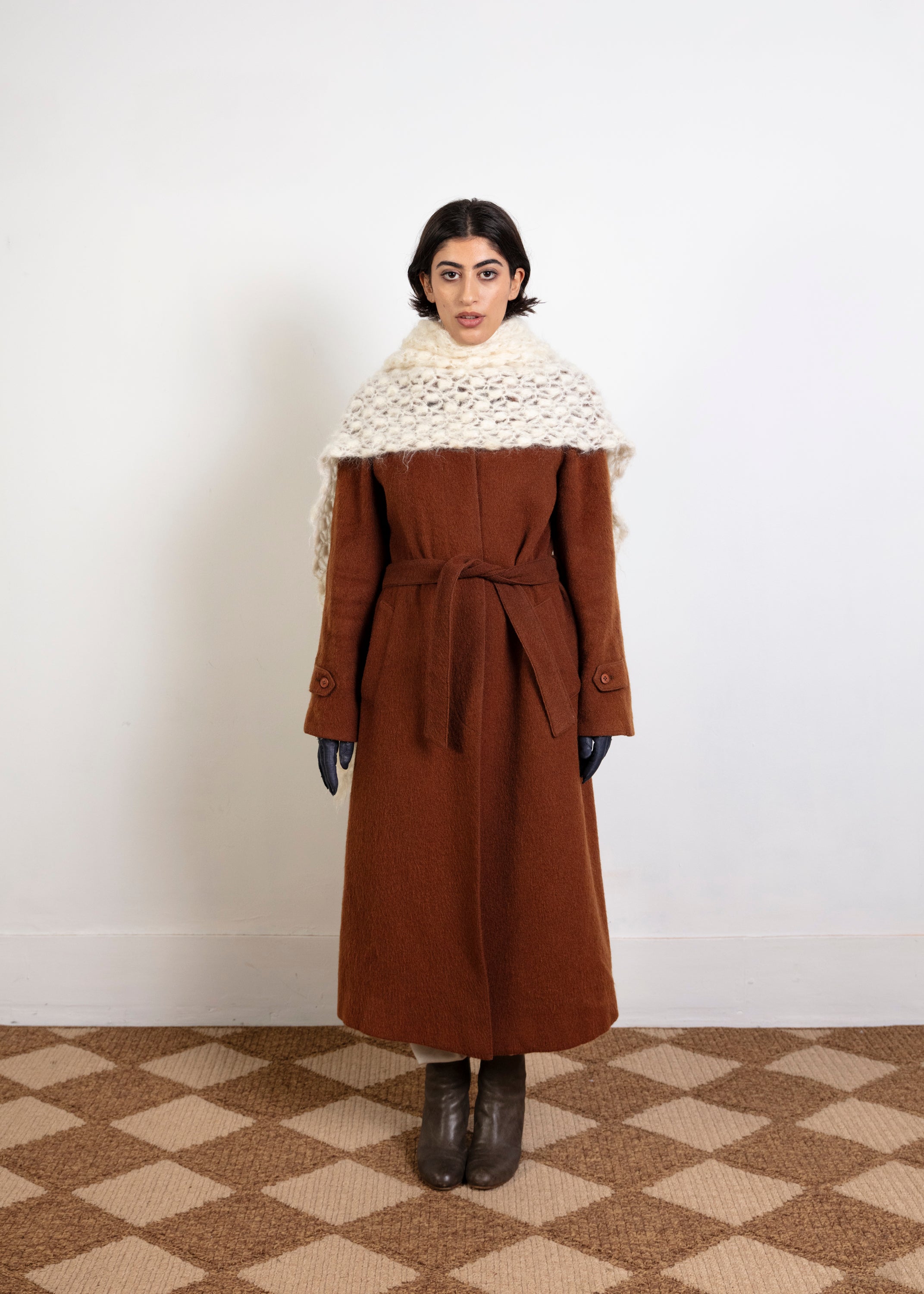 Kemoda Wool Coat - Rust Brown