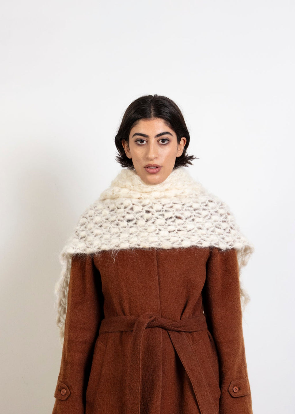 XL Knitted Scarf - Cream