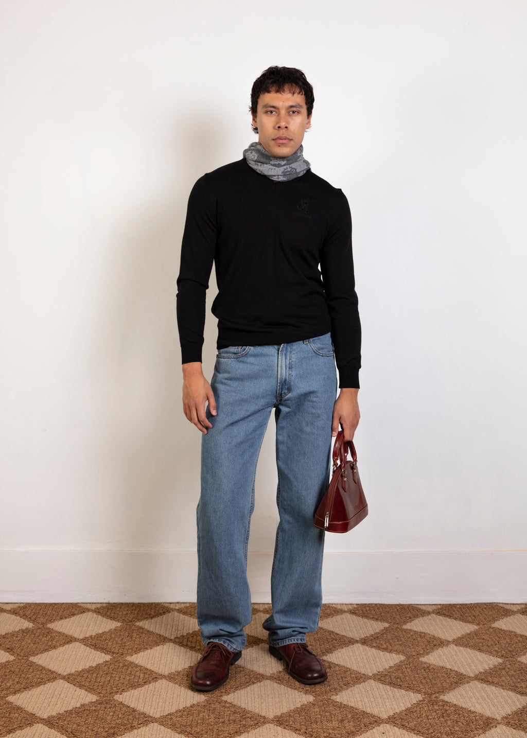 Roberto Cavalli V Neck Knit - Black