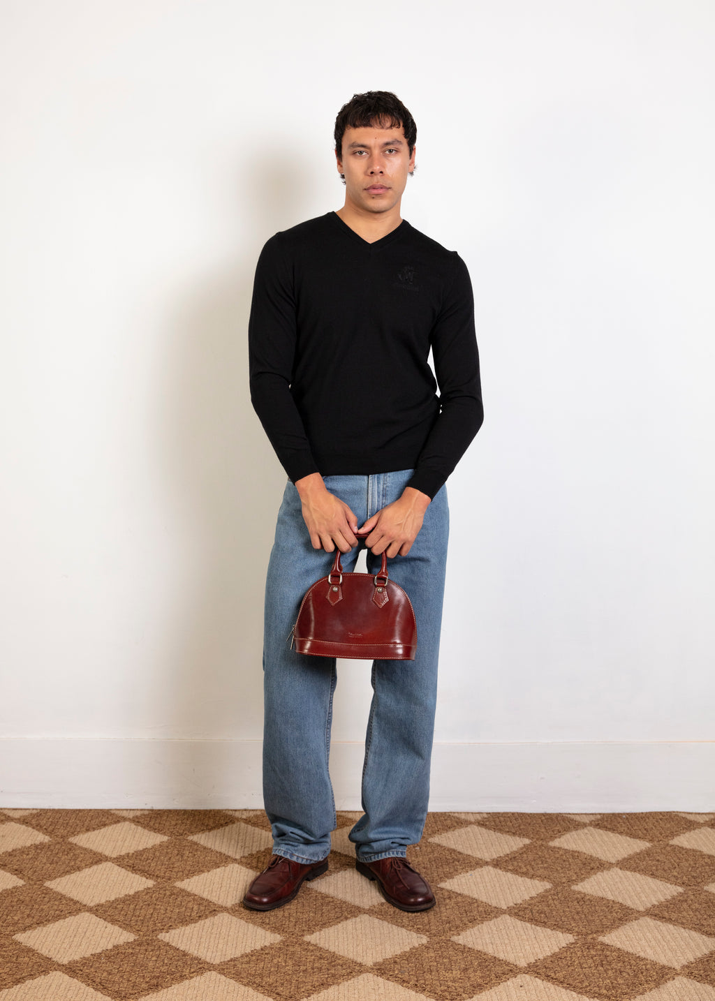 Roberto Cavalli V Neck Knit - Black